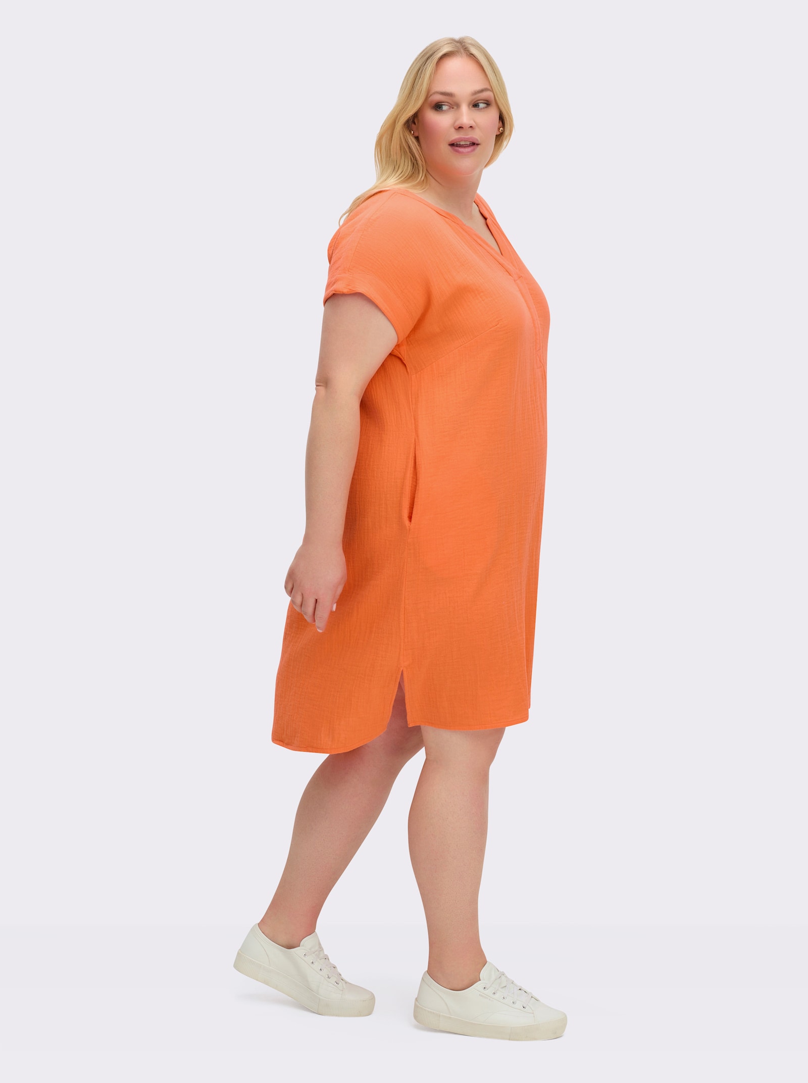 Sommerkleid in Musselin-Qualität - orange