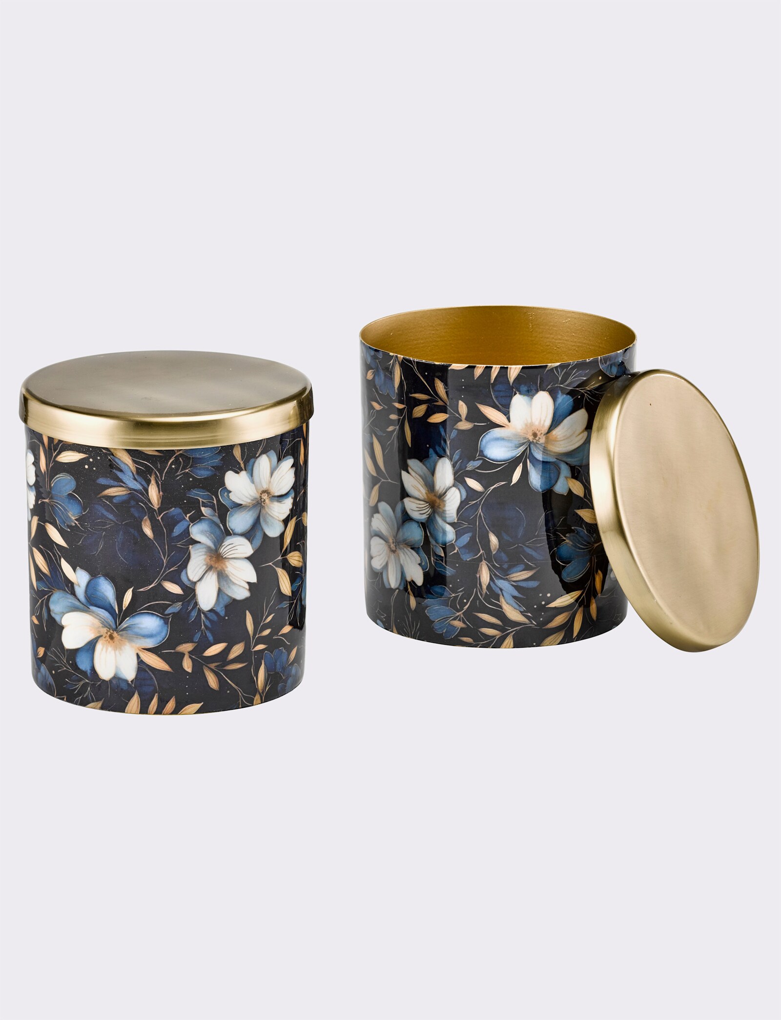 Impressionen Dosenset - blau-goldfarben