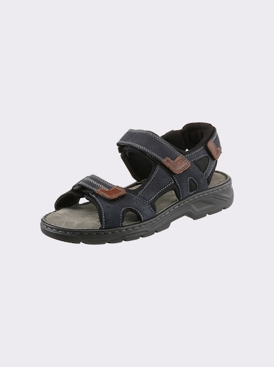 Naturläufer Sandale mit 3-fachem Klettverschluss - jeansblau