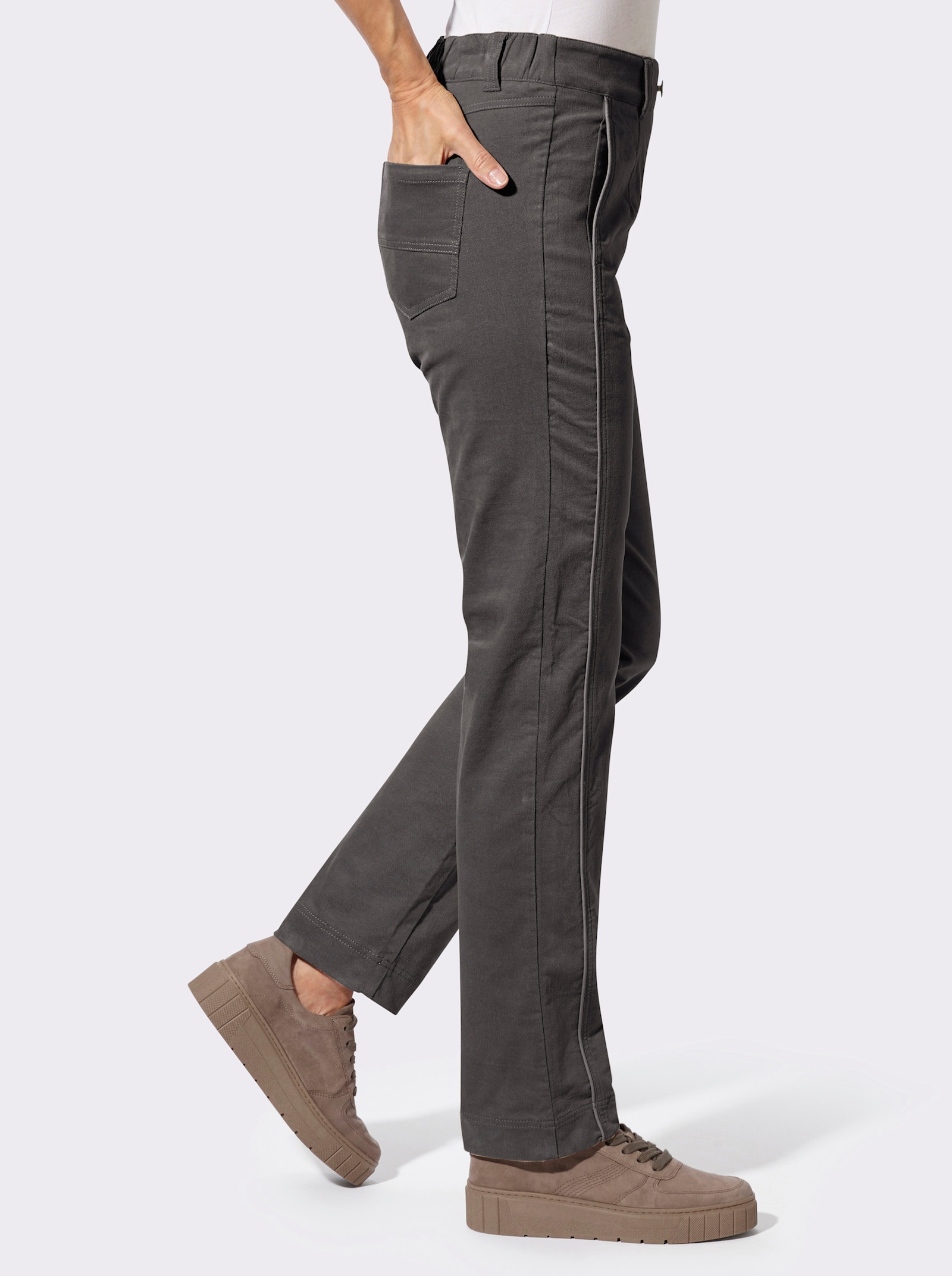 Hose in Samt-Optik - graphit