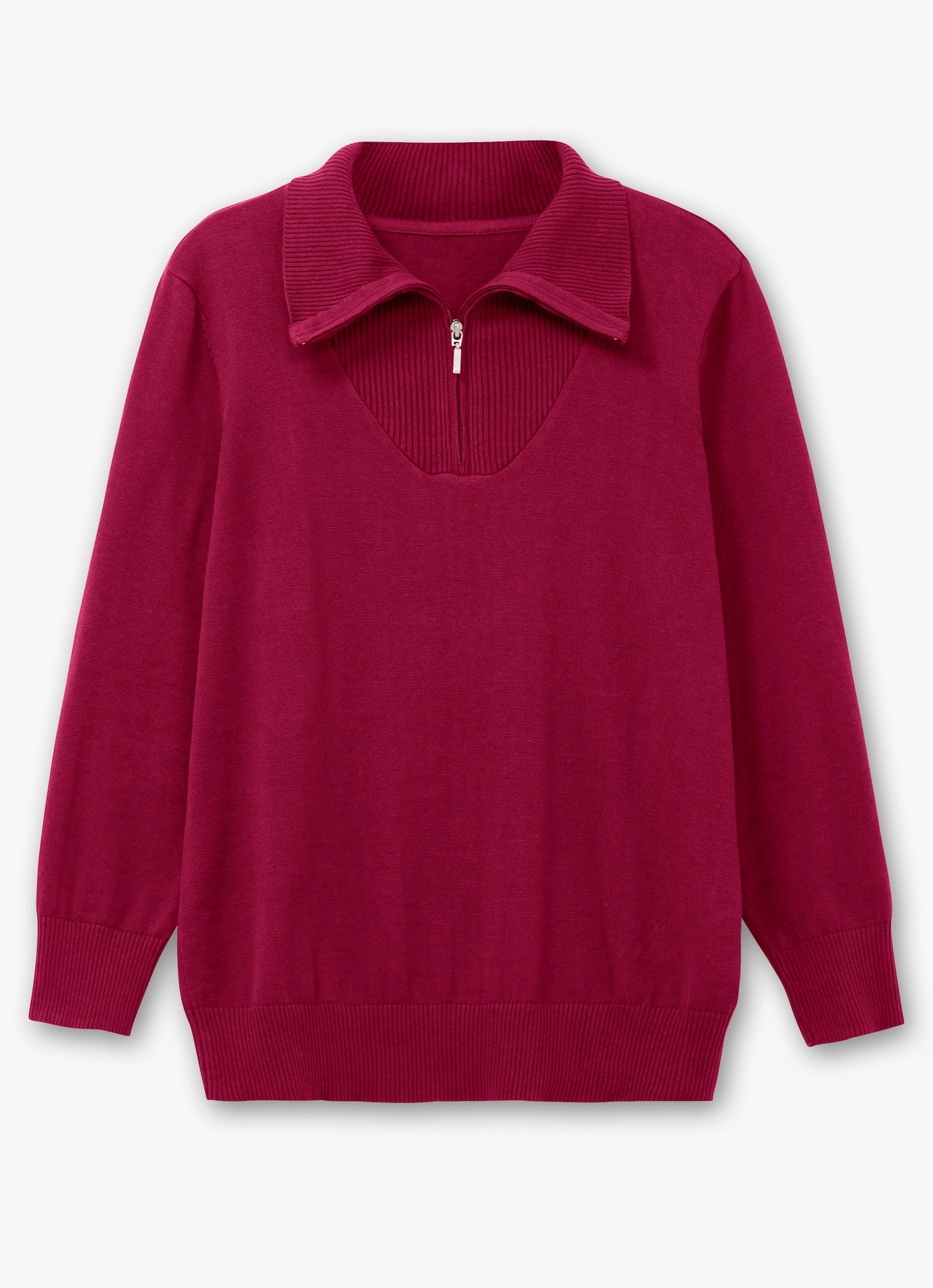 Troyer aus reiner Baumwolle - weinrot