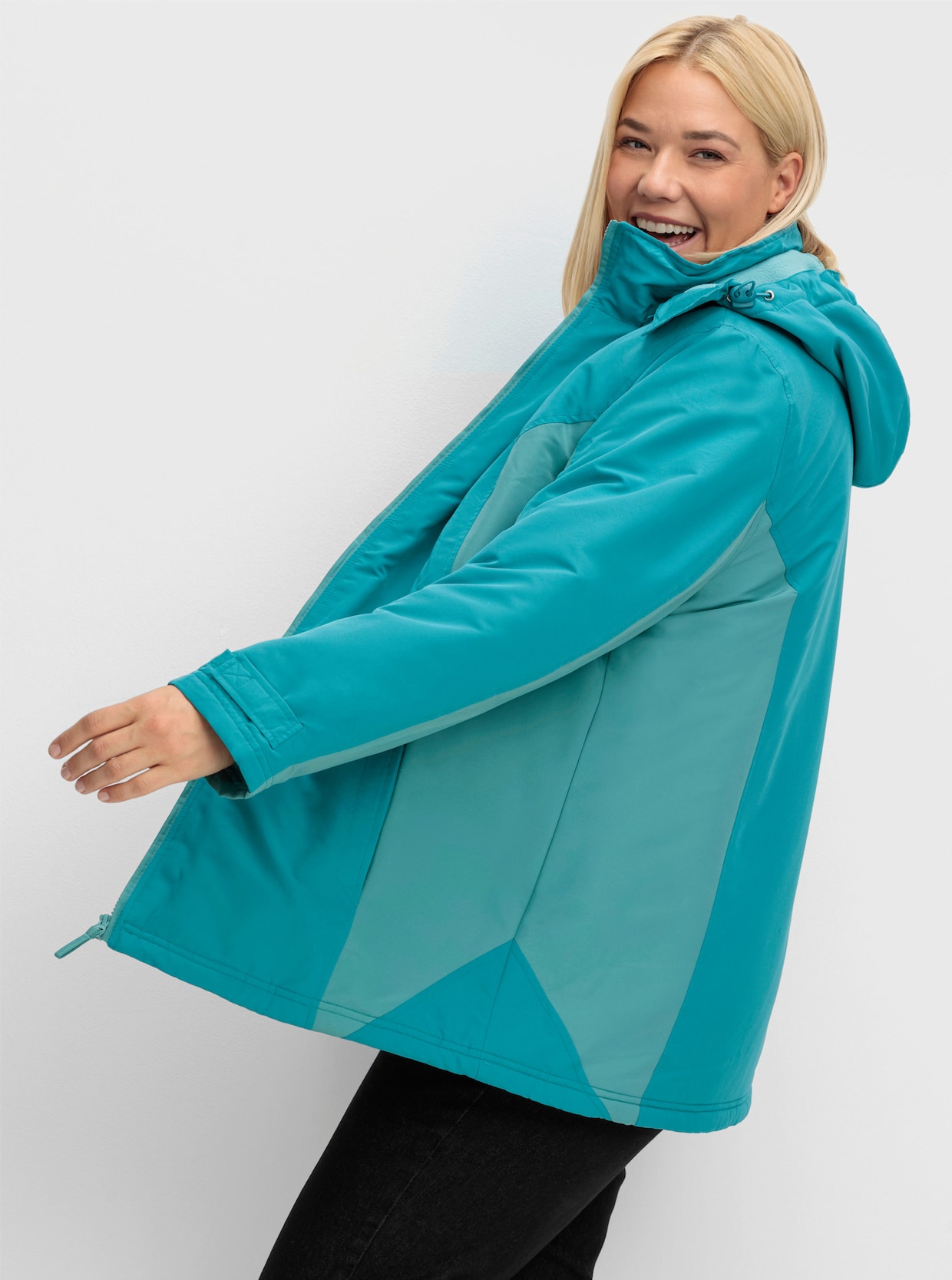 Funktionsjacke mit Fleece-Futter - petrol-wintertürkis
