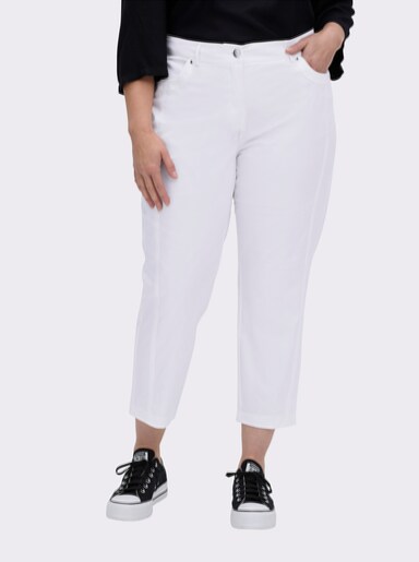 7/8-Jeans mit optisch streckenden Nähten - weiß