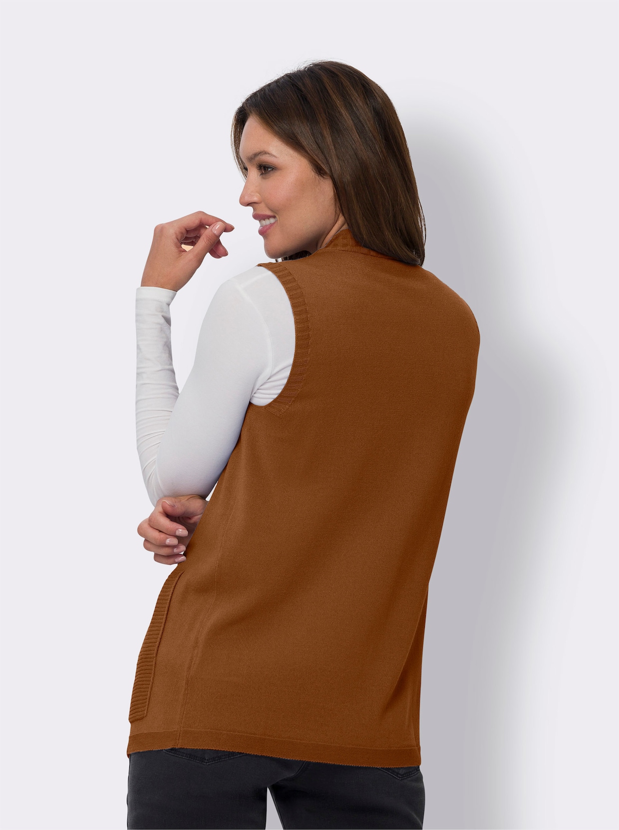 Mouwloos vest - cognac