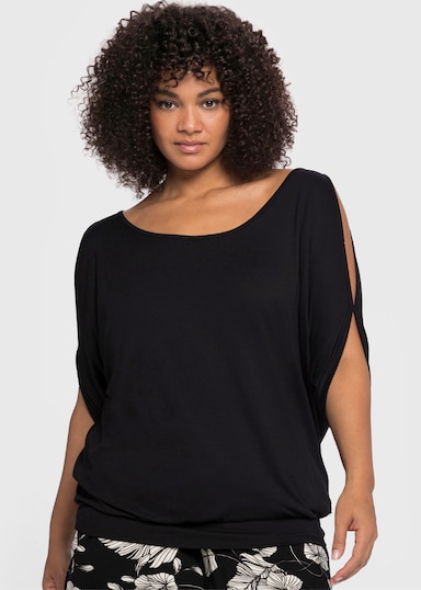 sheego Shirt - schwarz