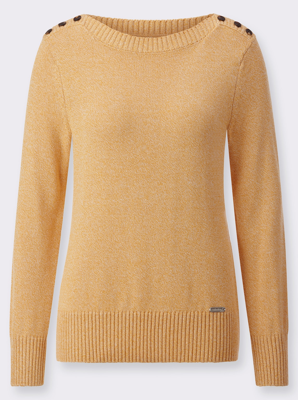 Pullover met lange mouwen - oker gemêleerd