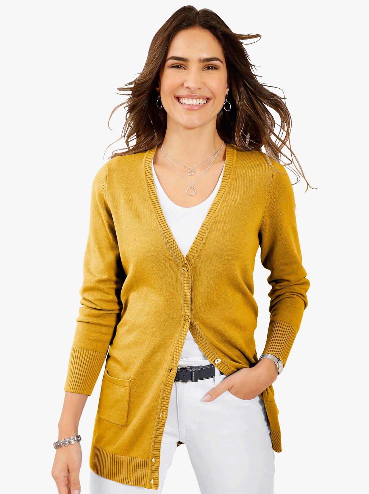 Strickjacke - ocker