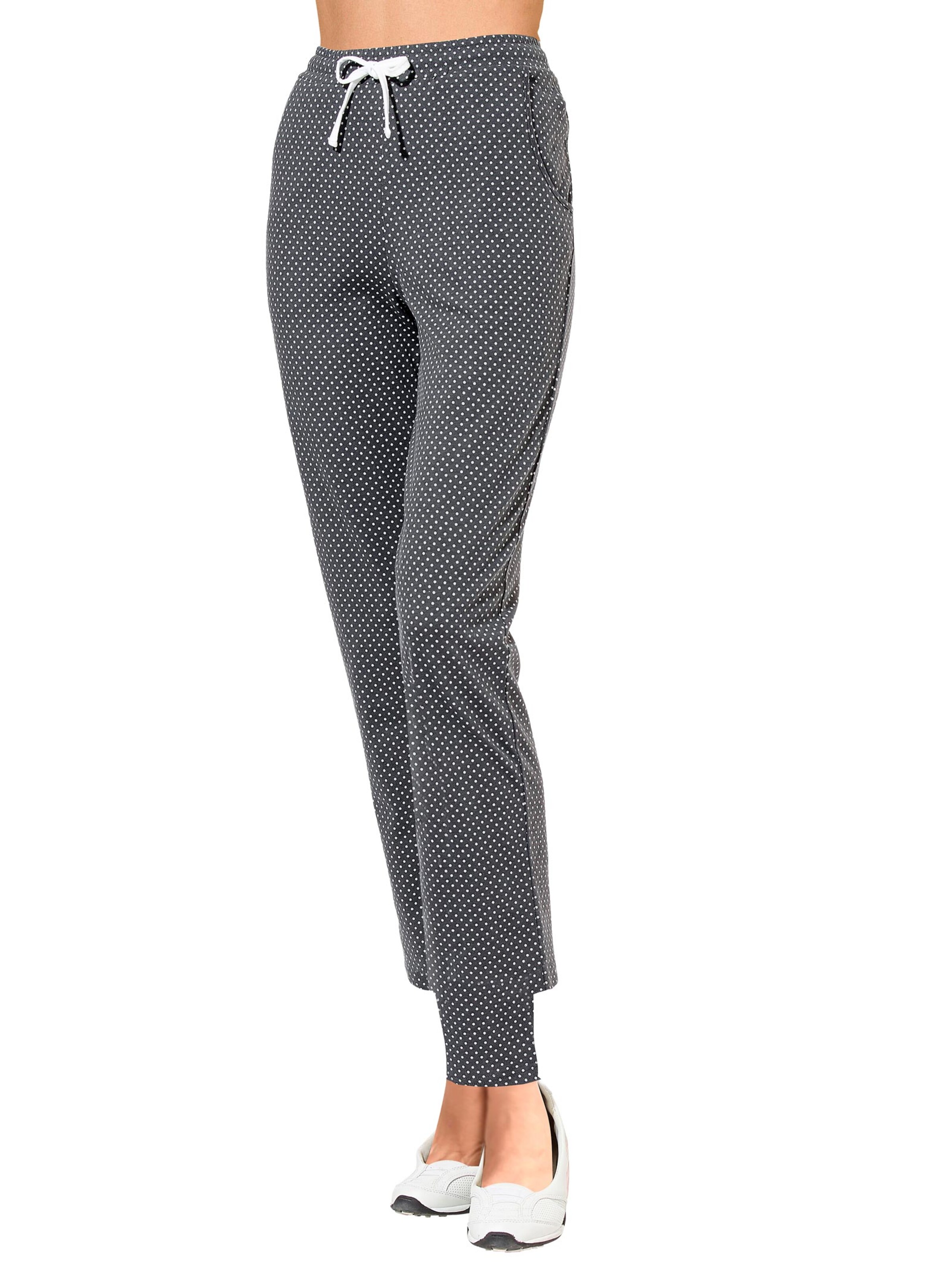 Freizeithose - grau-ecru