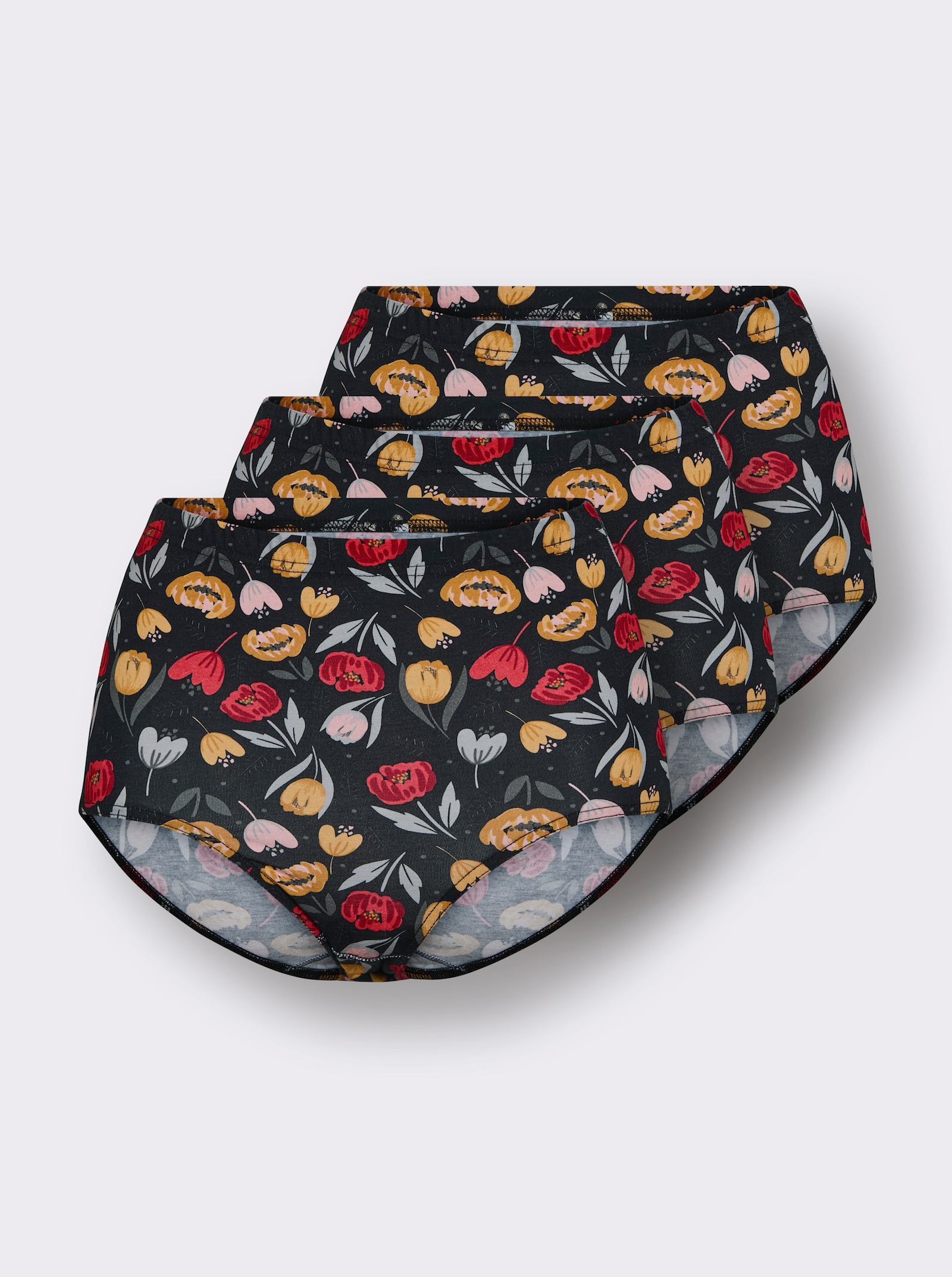 wäschepur Taillenslip - schwarz-rot-bedruckt