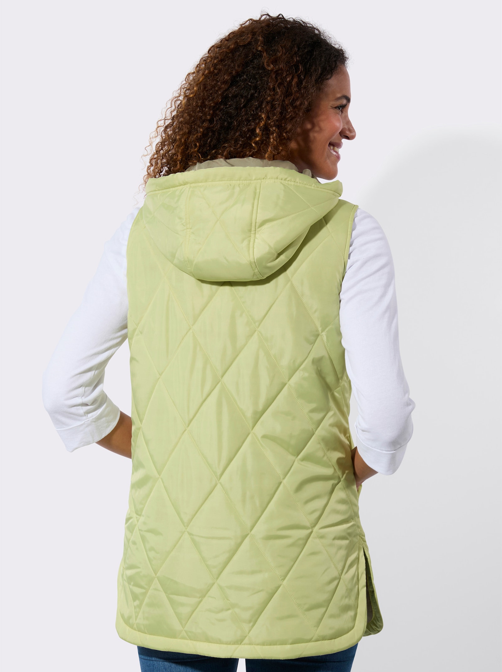 Steppweste mit Kapuze, pflegeleicht - pistazie