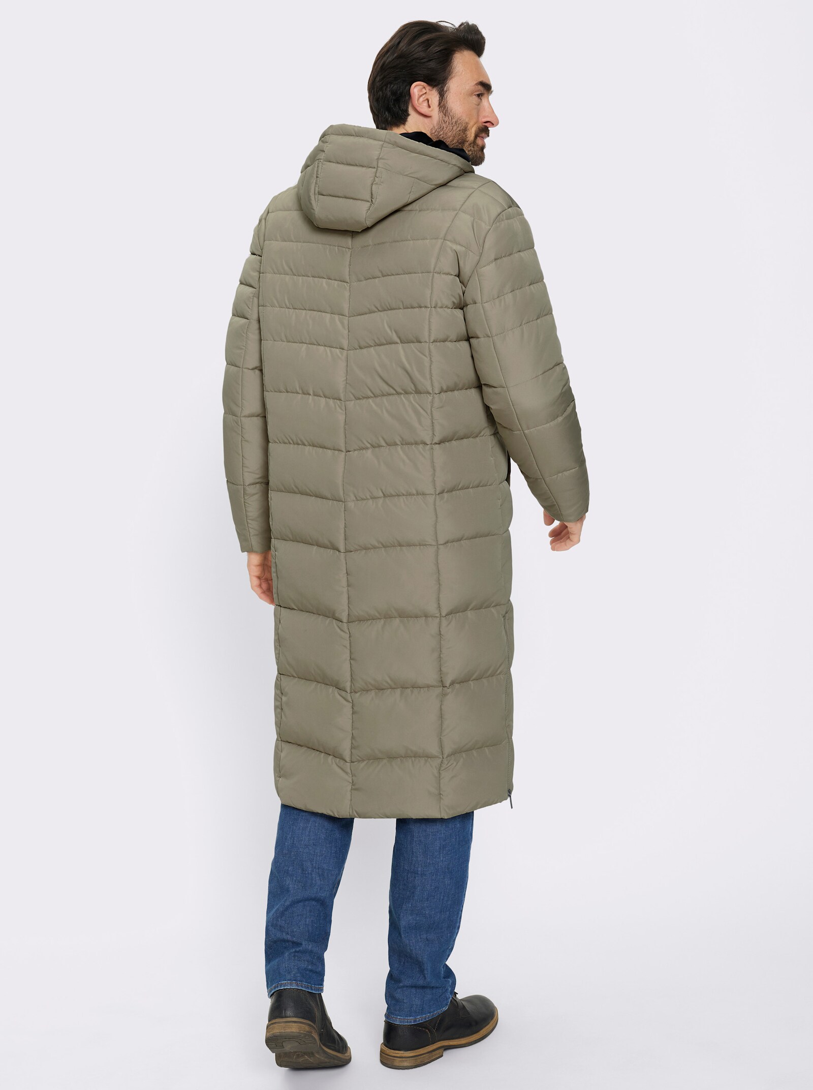 Marco Donati Longjacke mit 2-Wege-Reißverschluss - schlamm