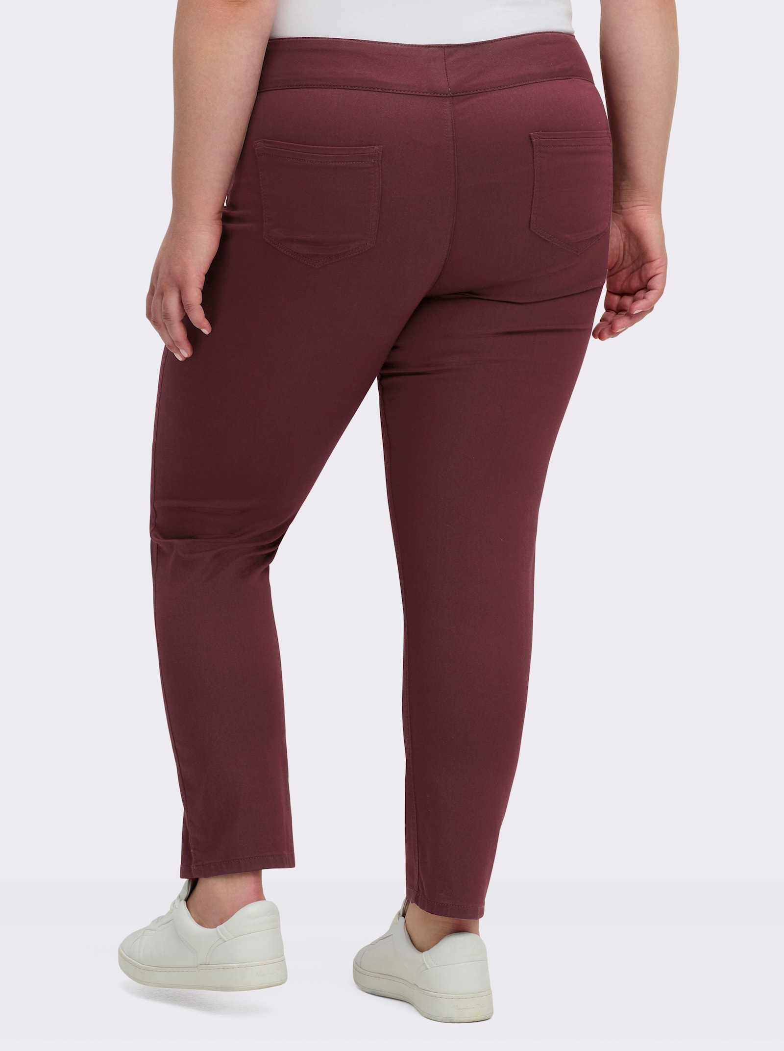 Schlupfhose mit hohem Dehnbund - bordeaux