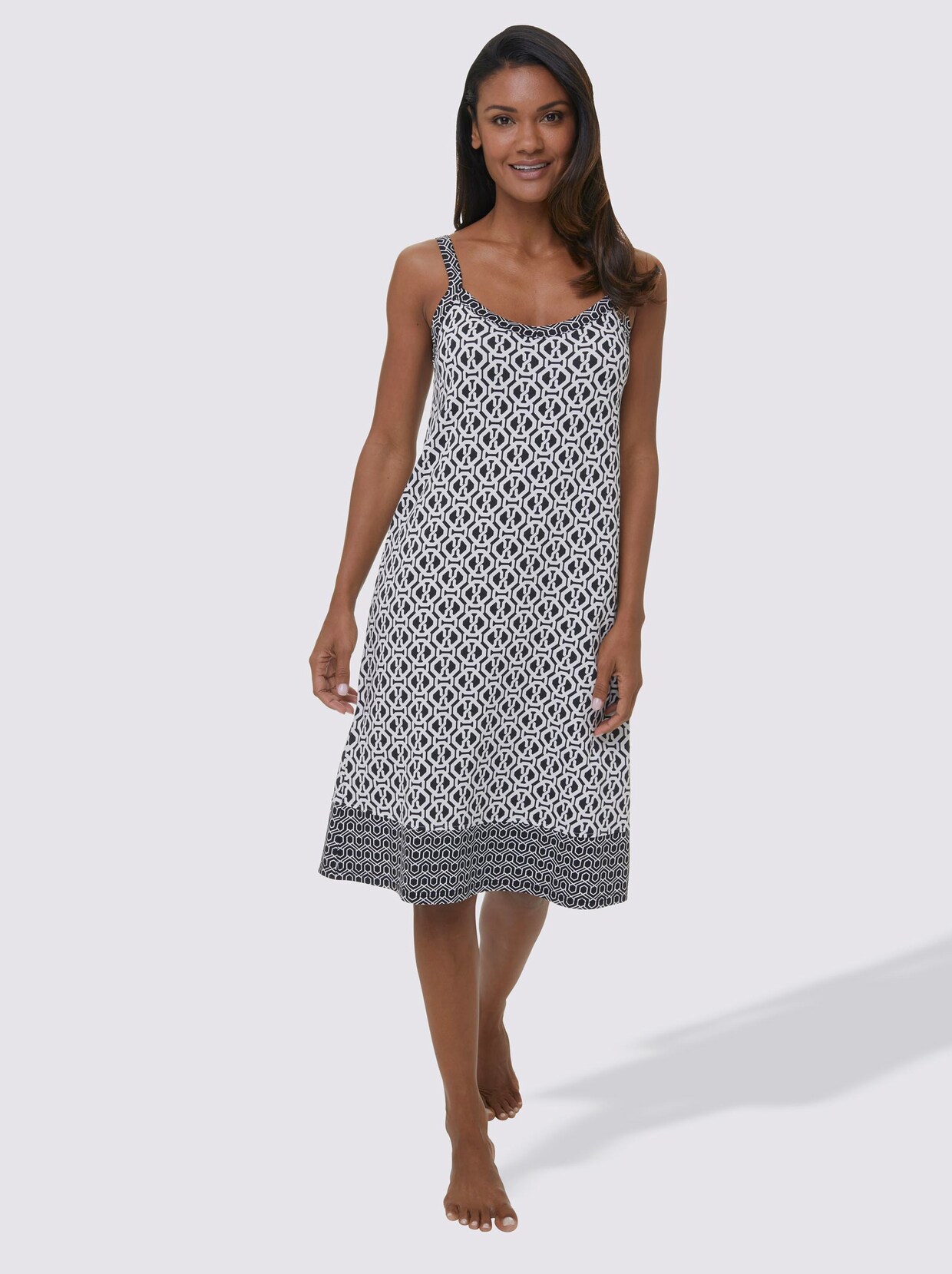 wäschepur Chemise de nuit - blanc imprimé