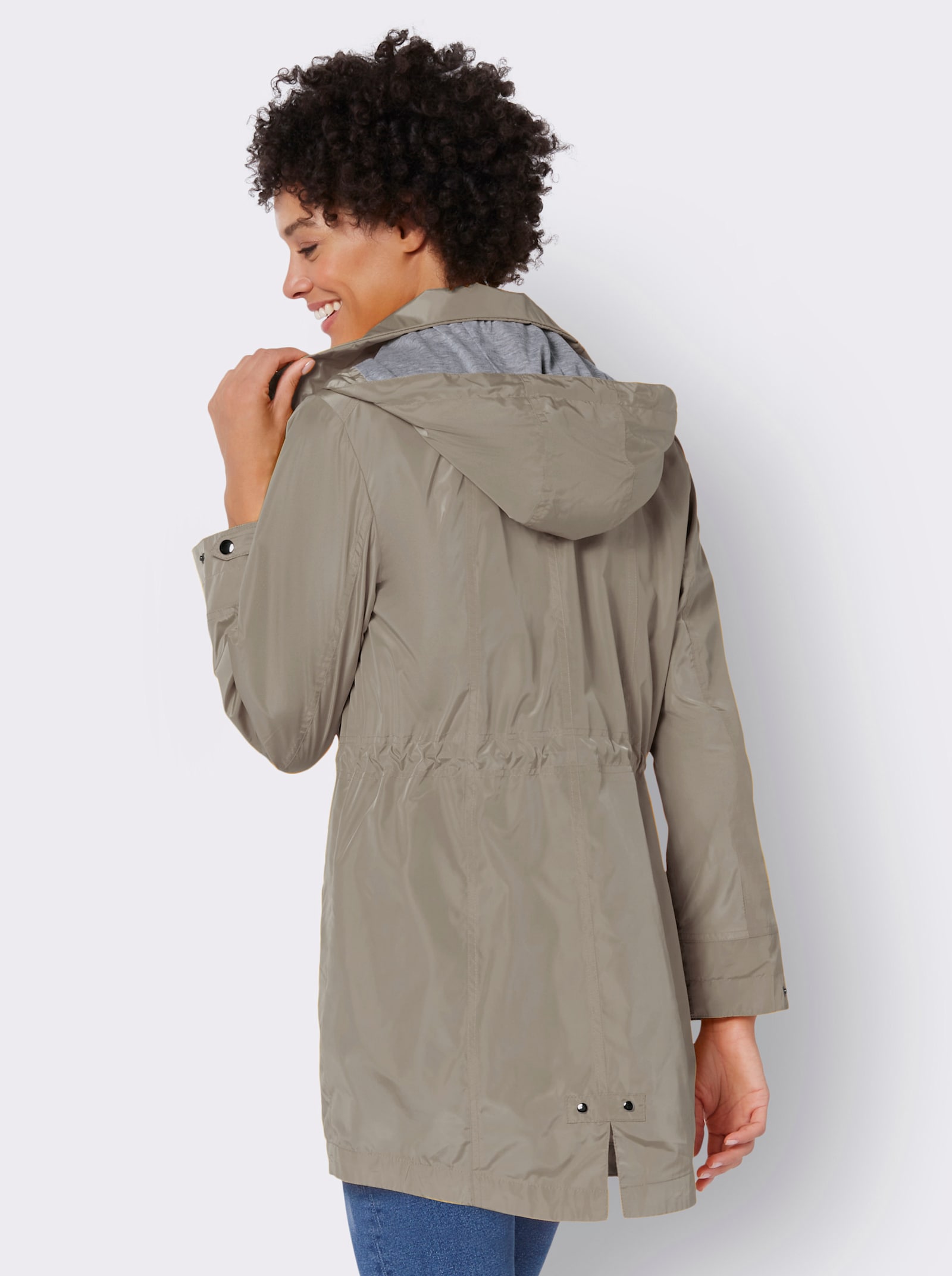 Parka mit Jerseyfutter in Melange-Optik - schlamm