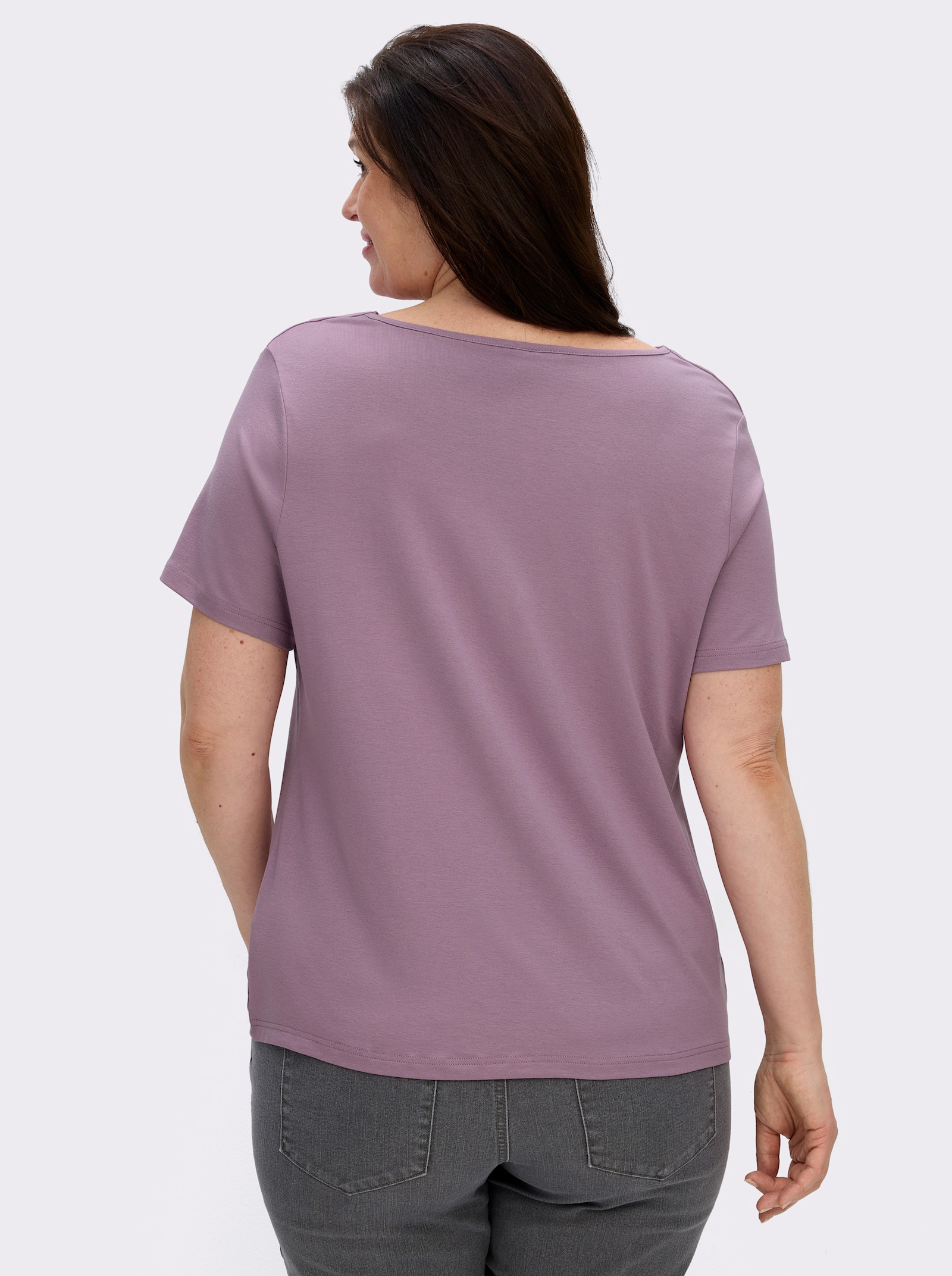 Wasserfallshirt mit kurzen Ärmeln - lavendel