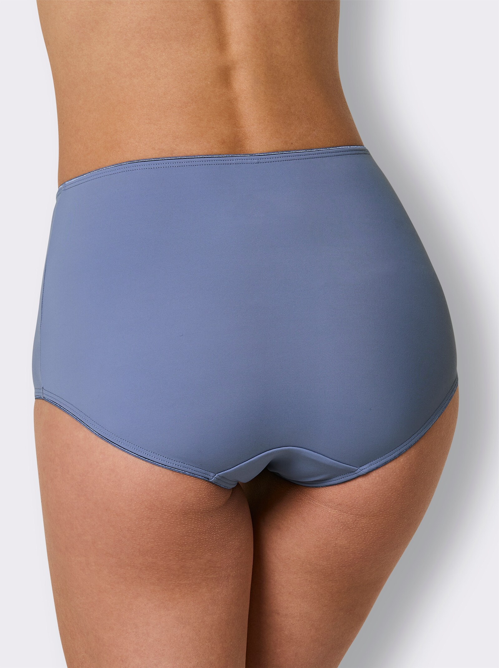 wäschepur Taillenslip mit Spitzeneinsatz - 2x taubenblau