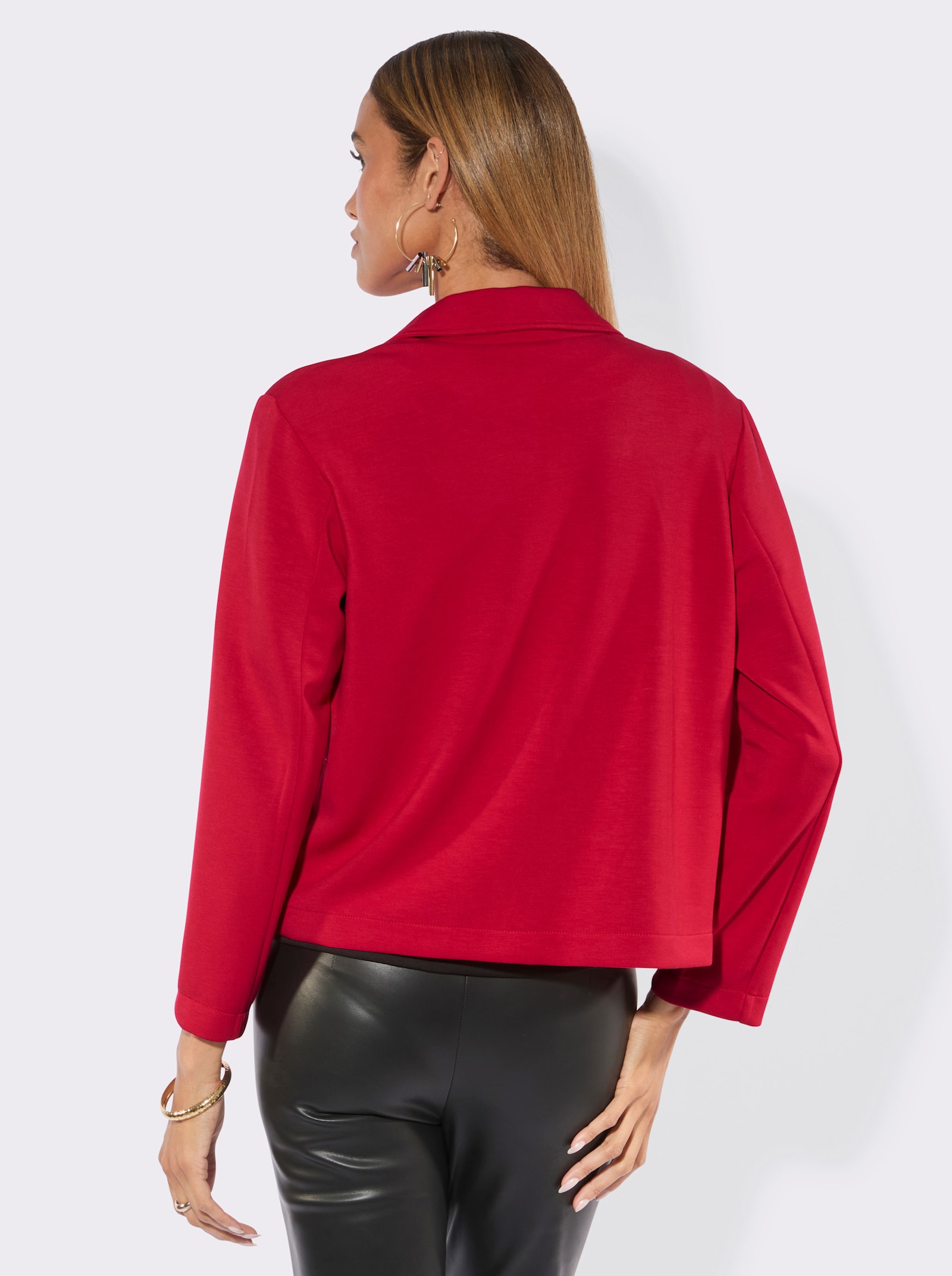 Blouson-Blazer in Interlock-Qualität - rot