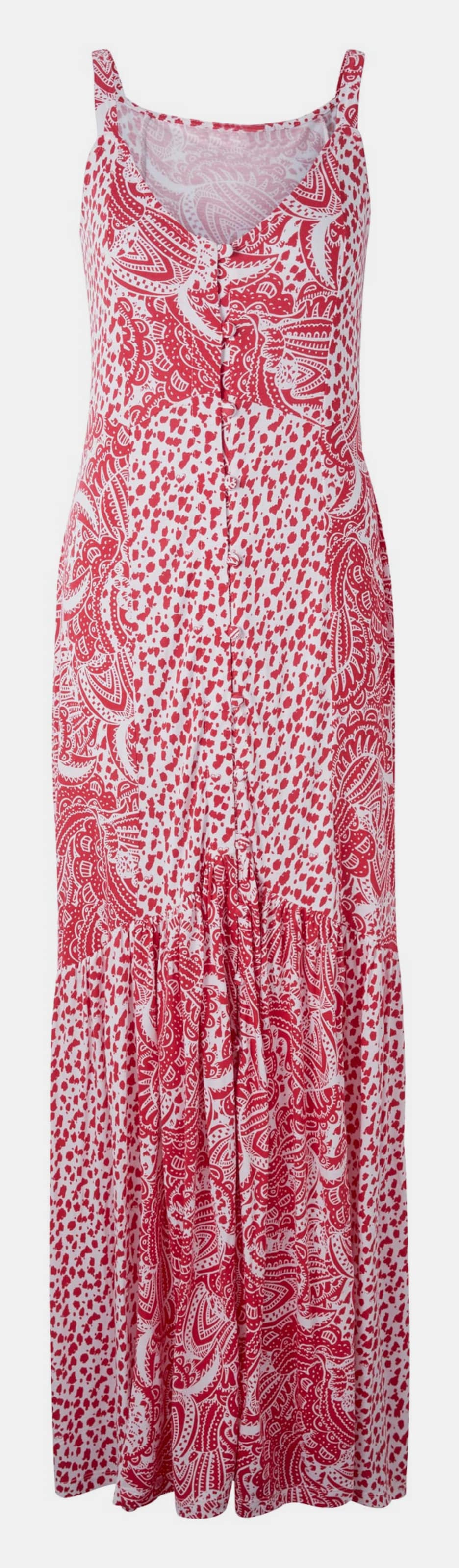 Linea Tesini Druck-Kleid - rot-weiß
