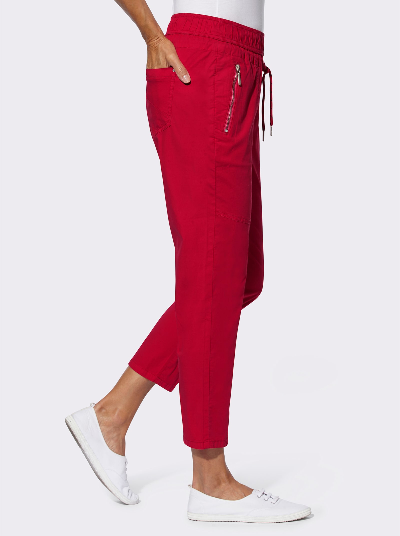 7/8-Hose mit Reißverschluss-Taschen - rot