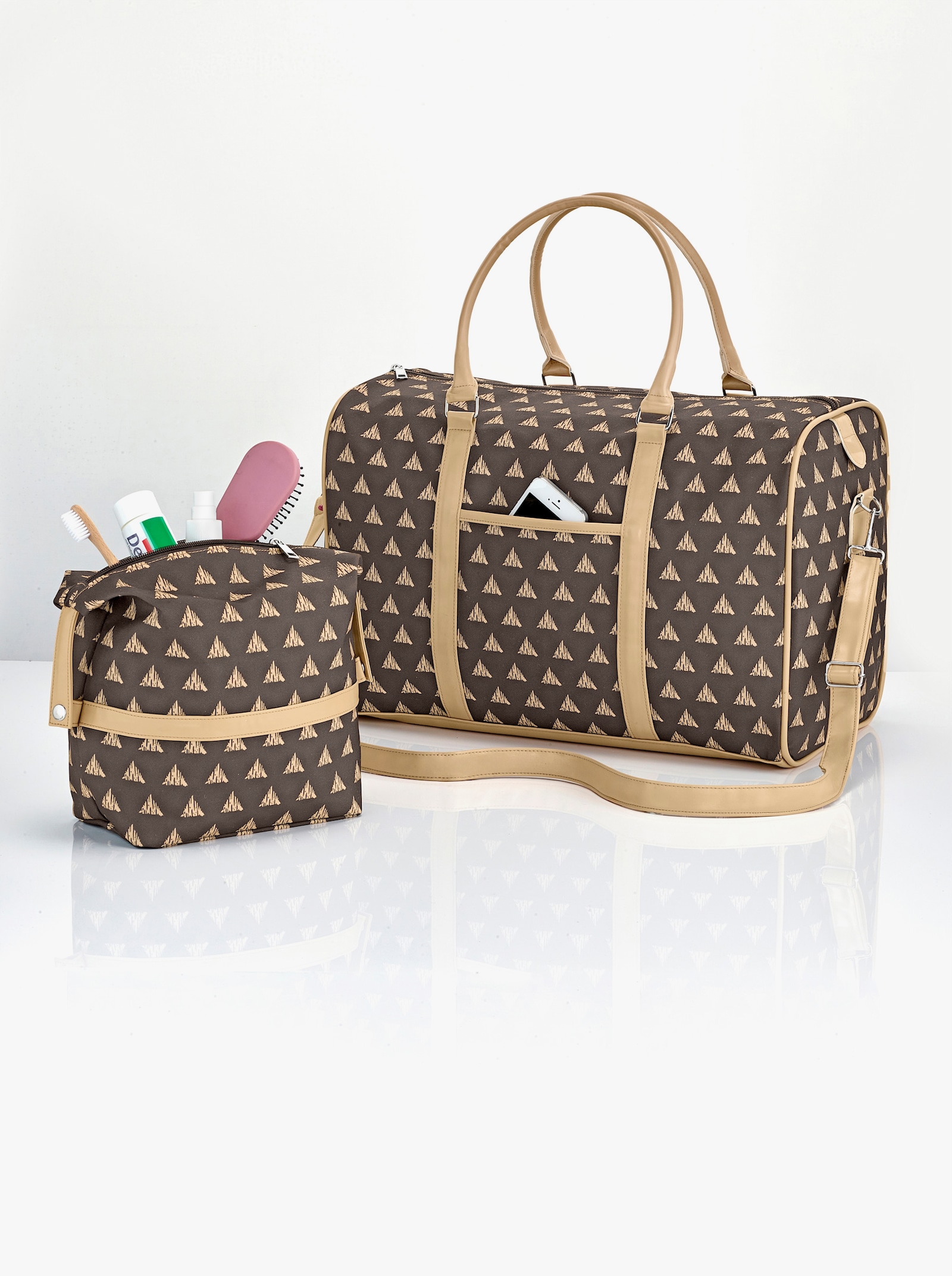 2tlg. Weekender Set - braun