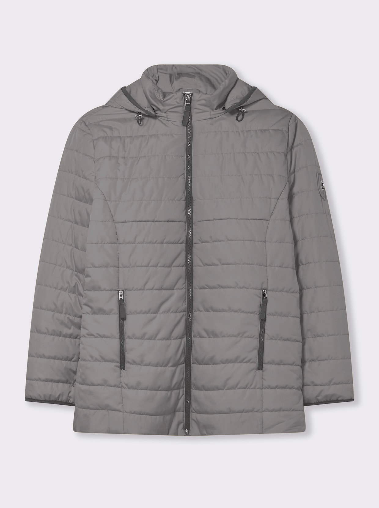 Steppjacke mit kontrastfarbenen Akzenten - grau