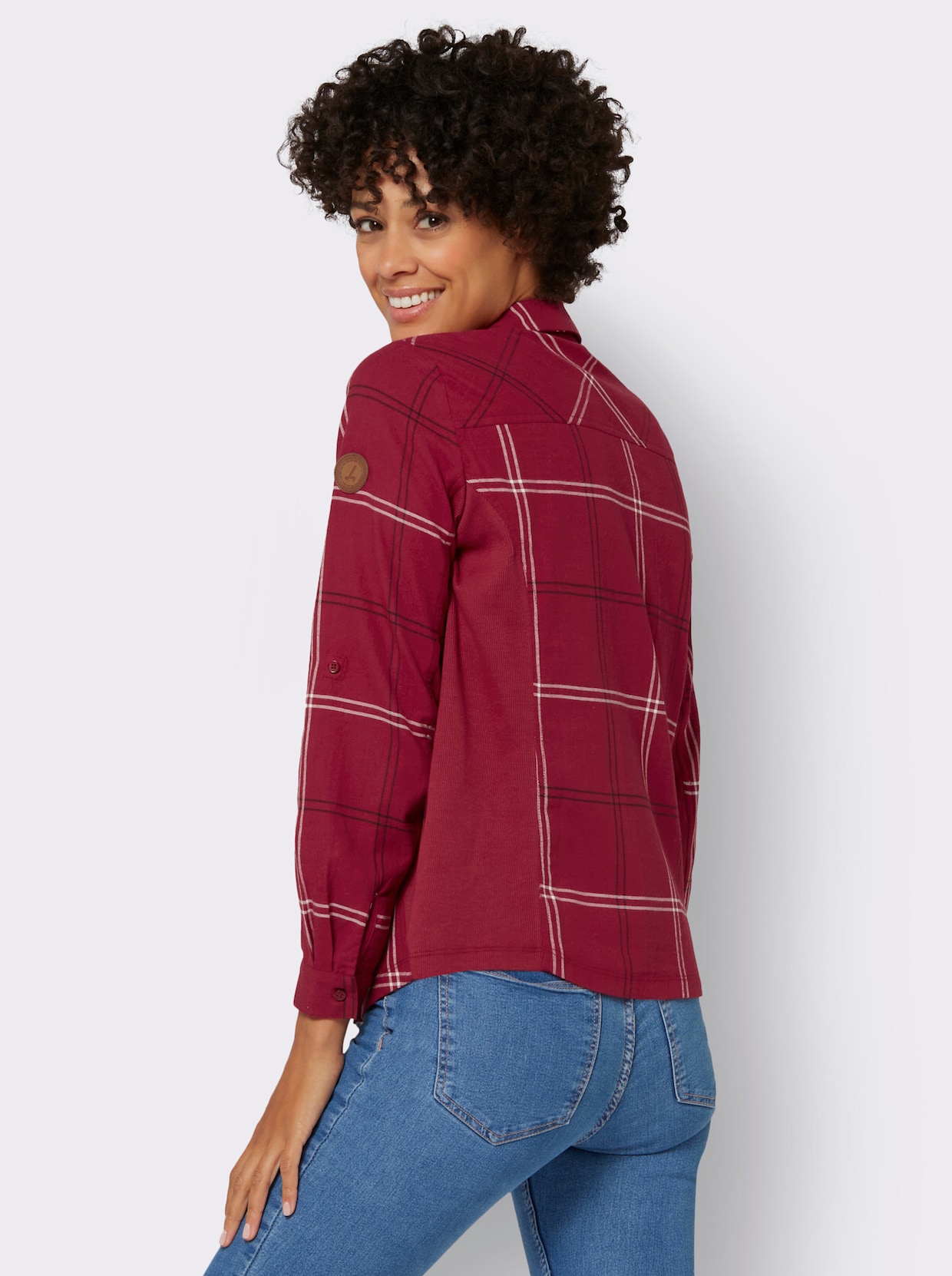 Geruite blouse - kers/wit geruit