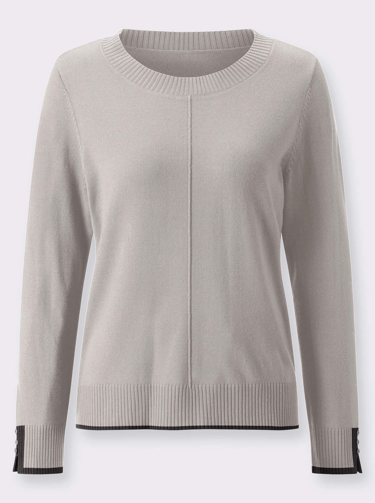 Pullover met ronde hals - lichtgrijs