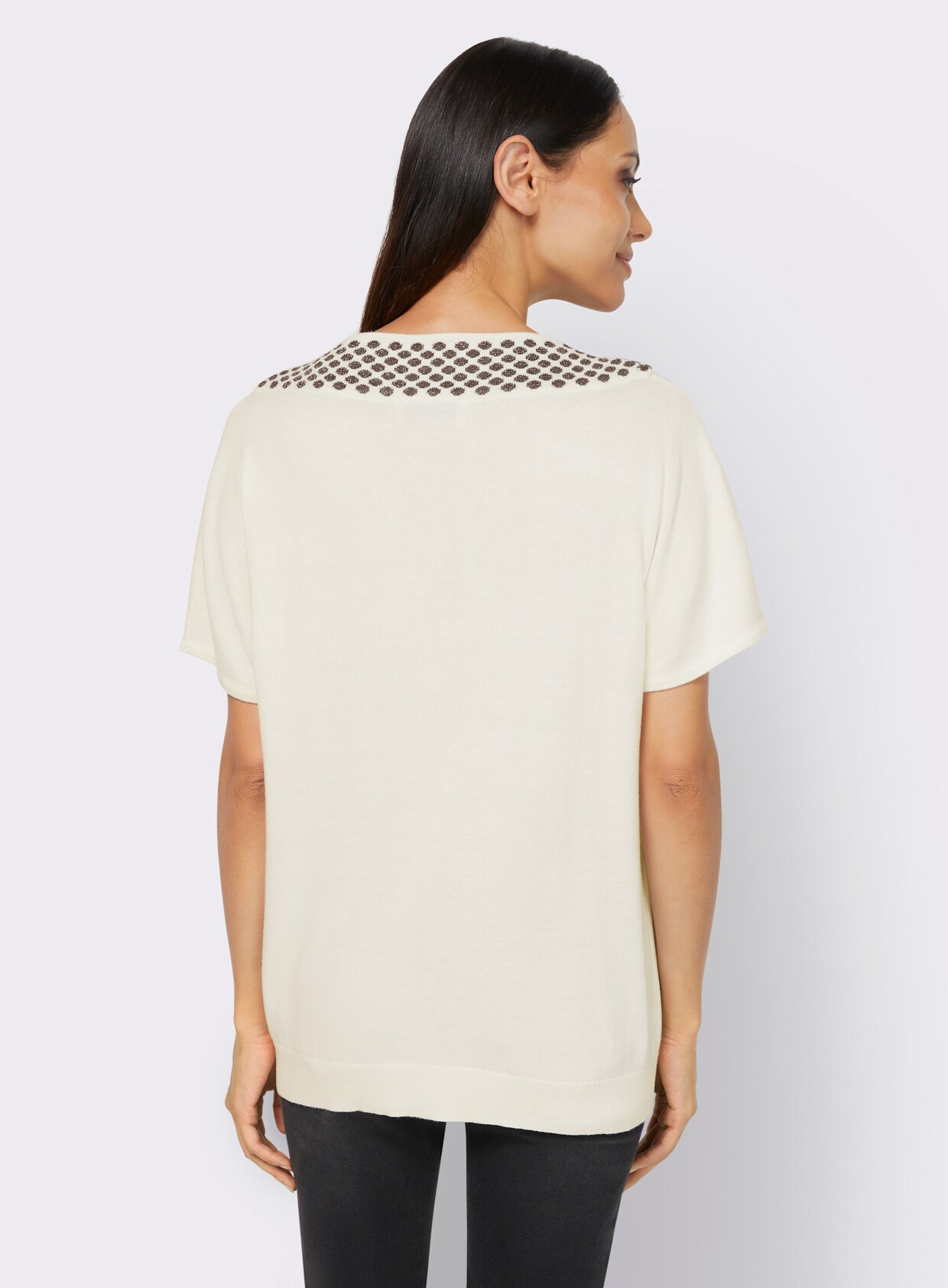 heine Pull - écru-taupe foncé à motifs