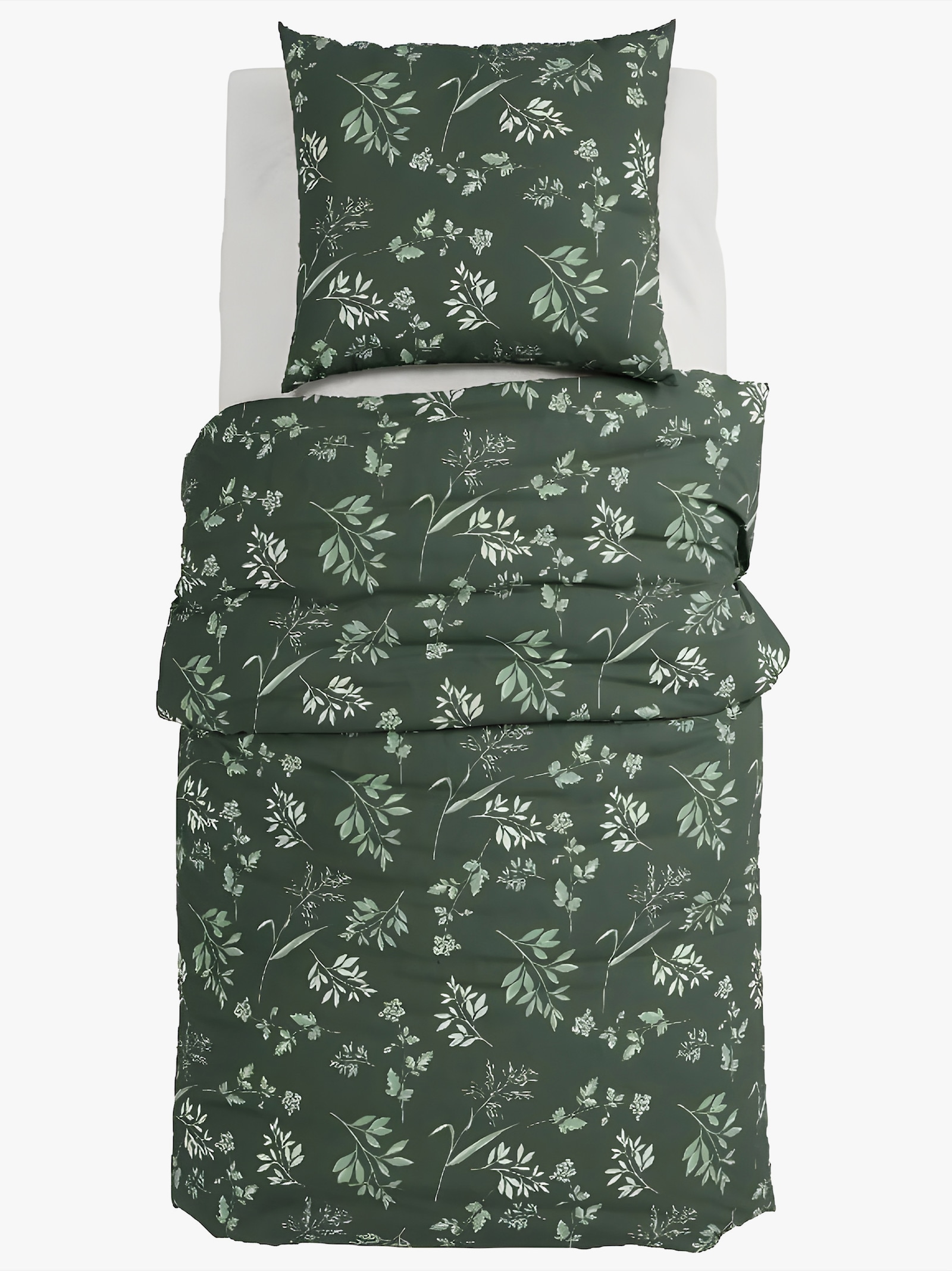 Grund Wendebettwäsche - grün-bedruckt