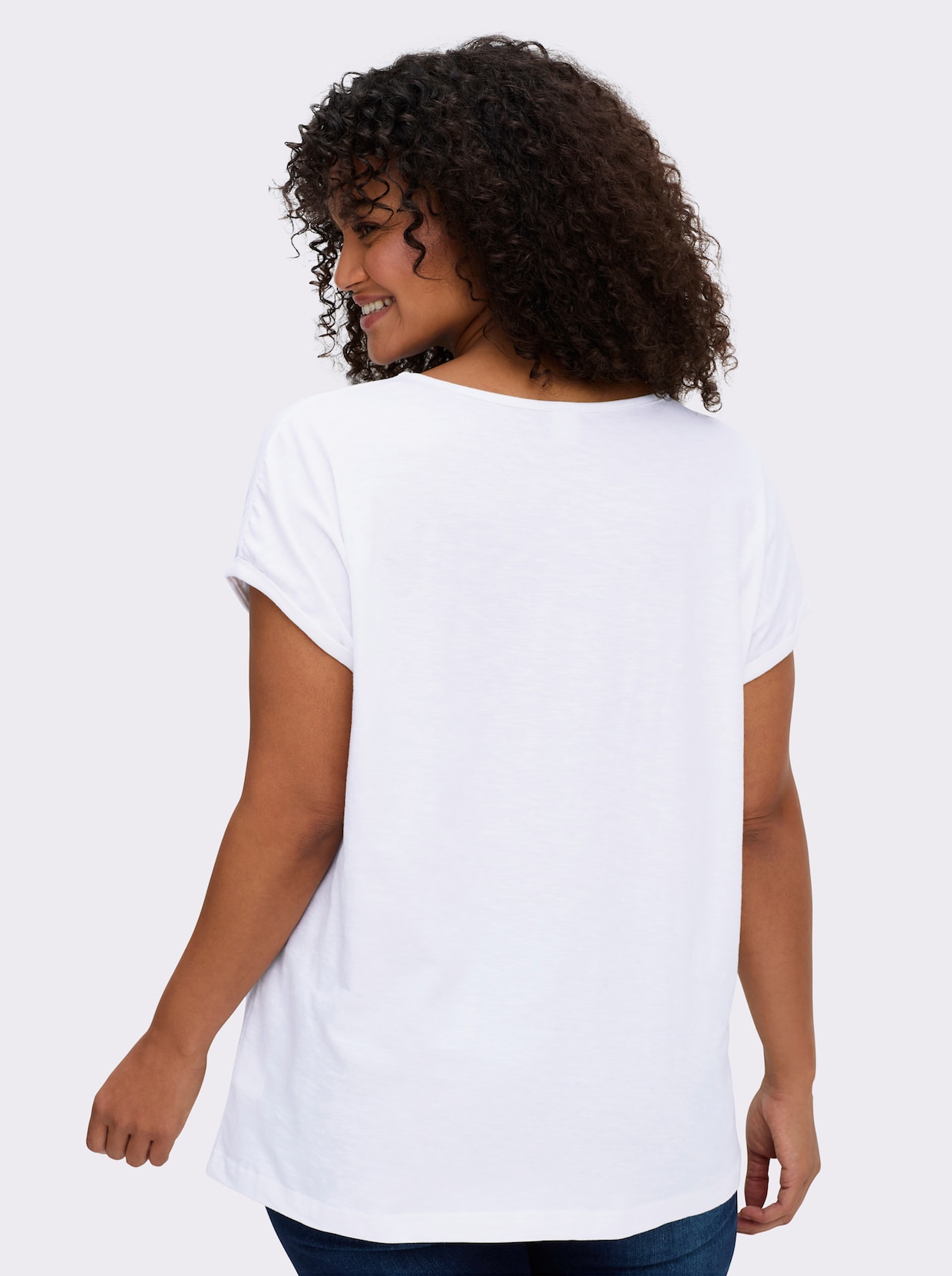 Shirt - grapefruit-weiß
