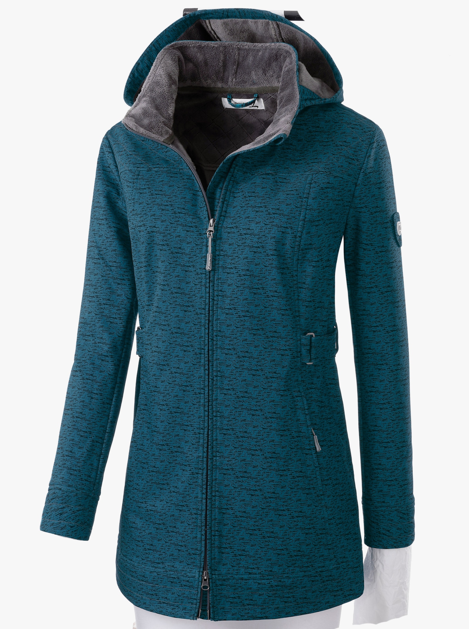 Softshelljacke gefüttert, wasserabweisend - grün-meliert