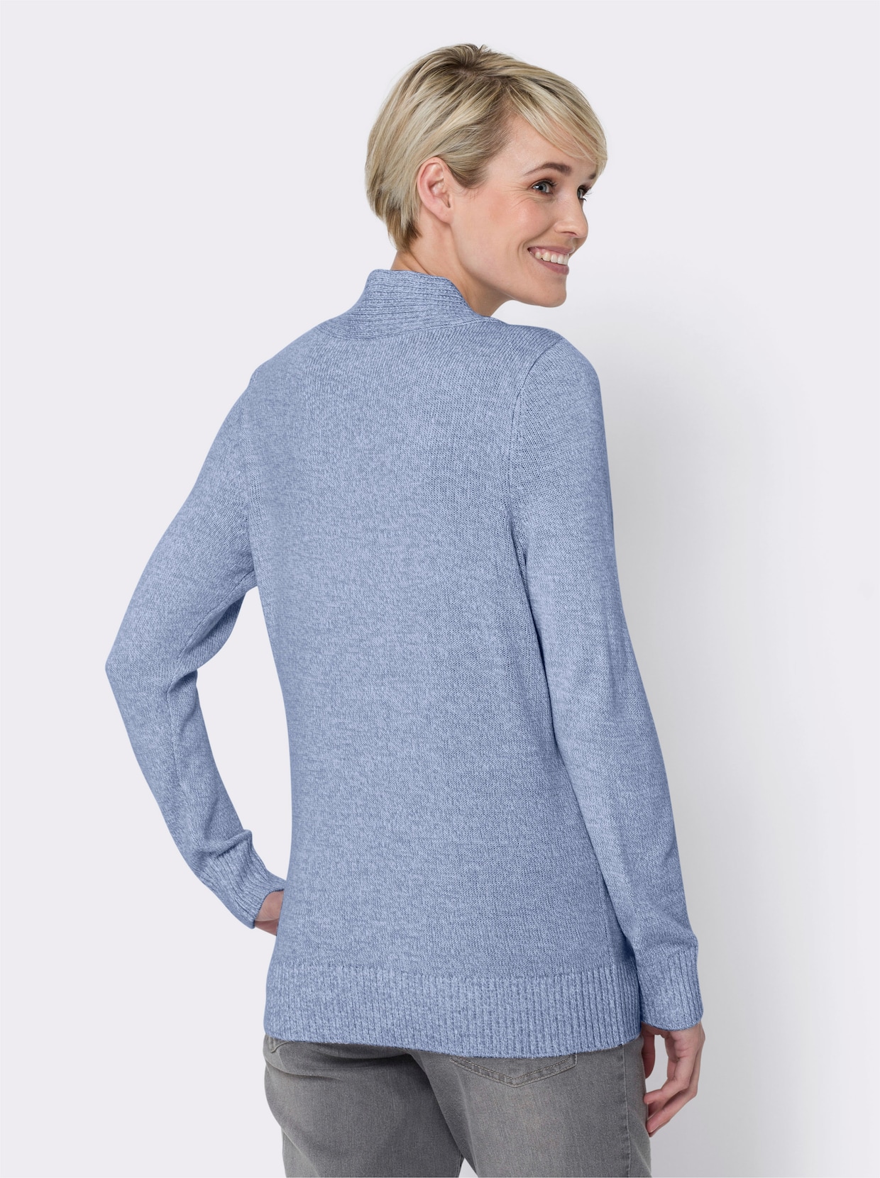 2-in-1-Pullover - bleu-meliert