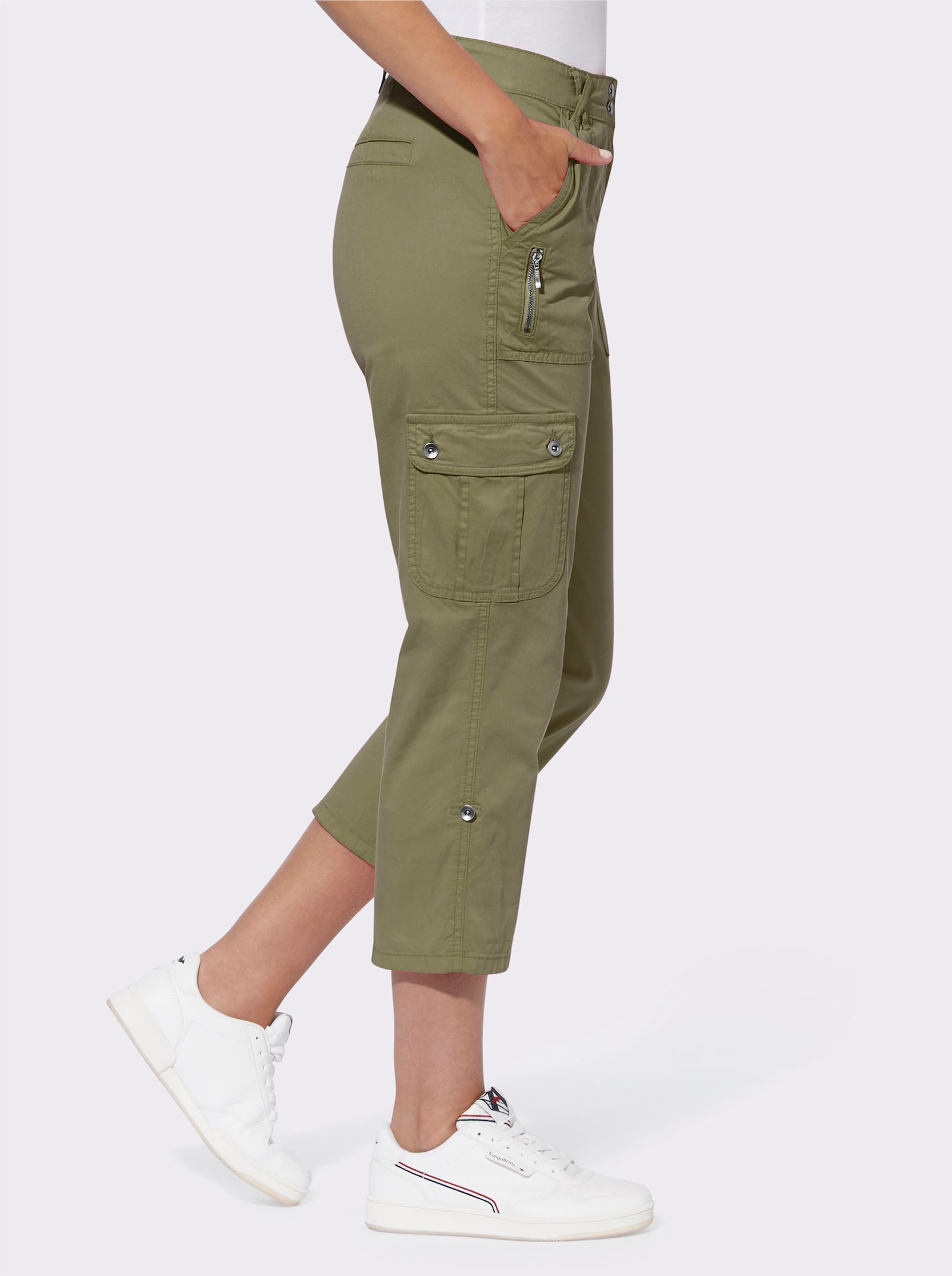 heine Cargohose in verkürzter Länge - oliv