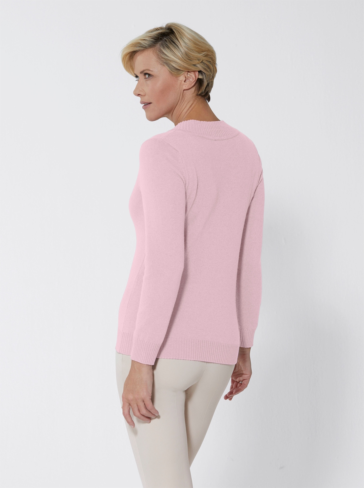 Pullover van kasjmier - roze gemêleerd