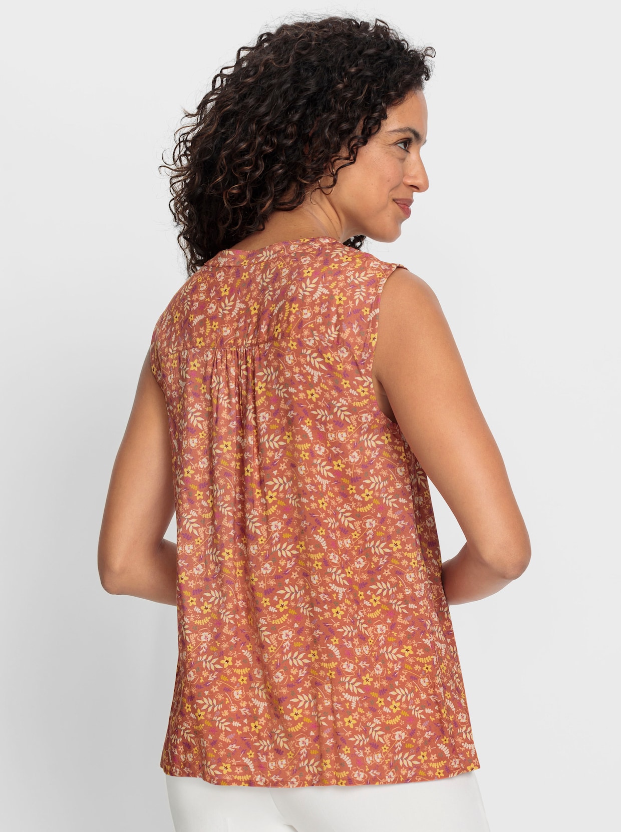 Blouse met print - papaja/roodbruin bedrukt