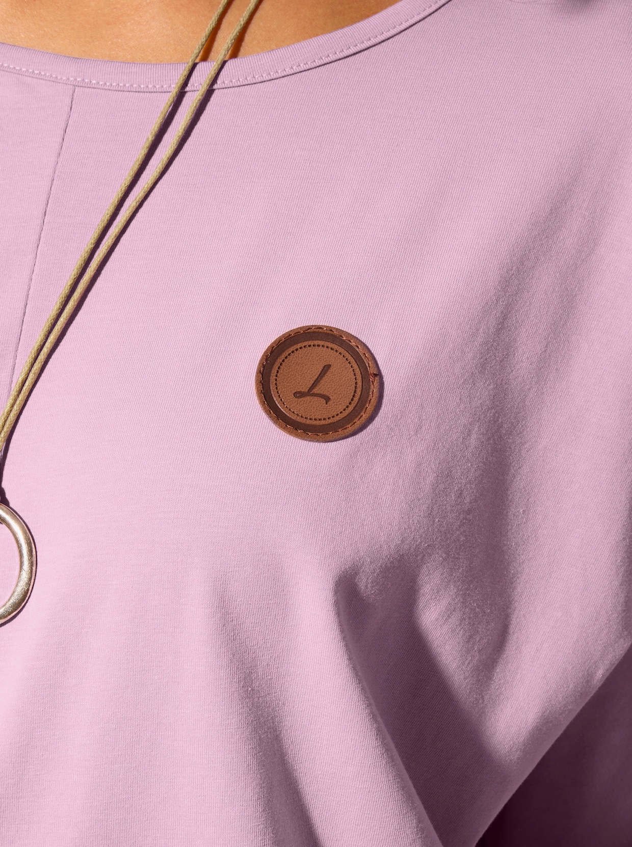 Kurzarmshirt mit Fledermausärmeln - rosé