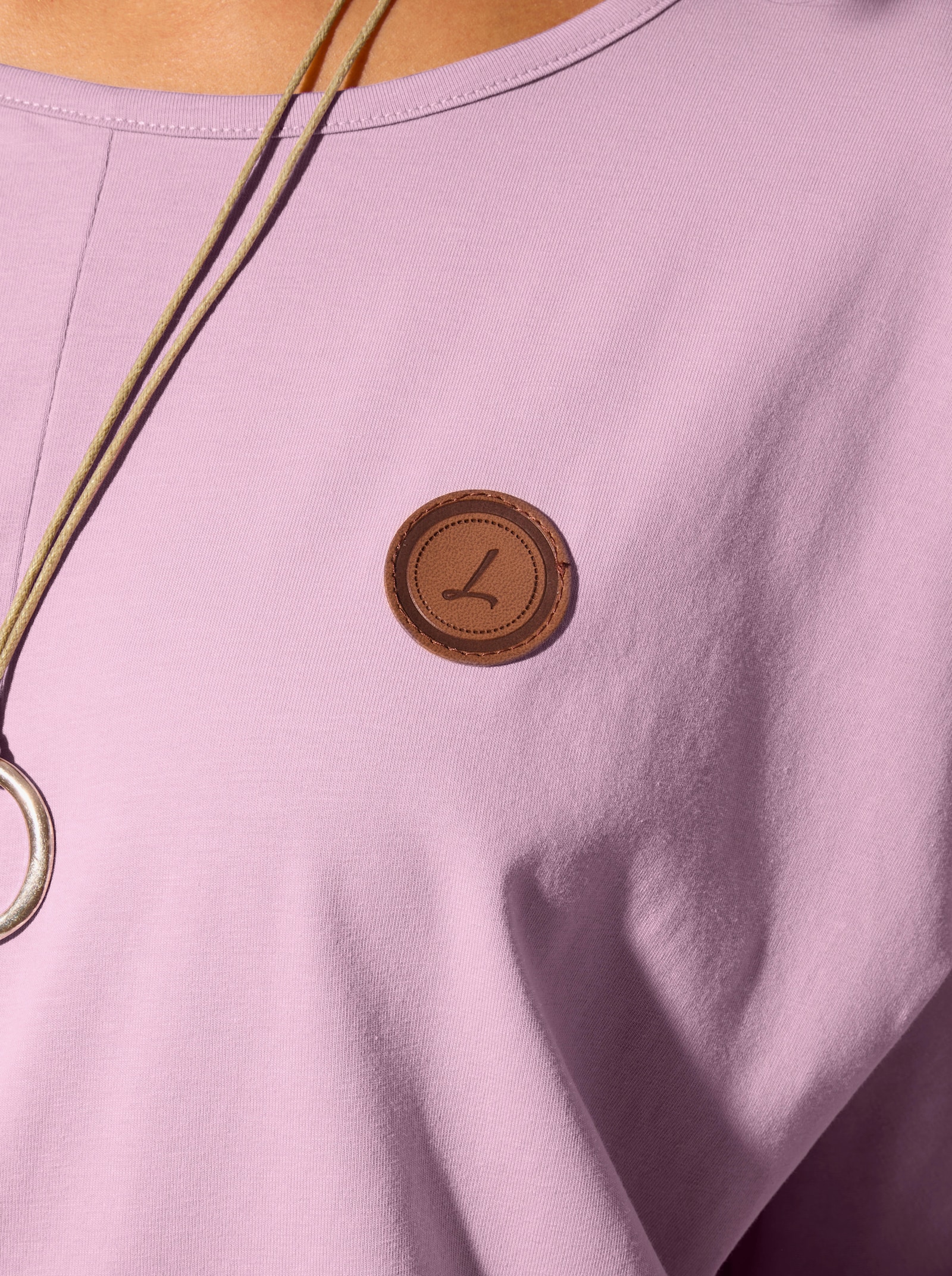 Kurzarmshirt mit Fledermausärmeln - rosé