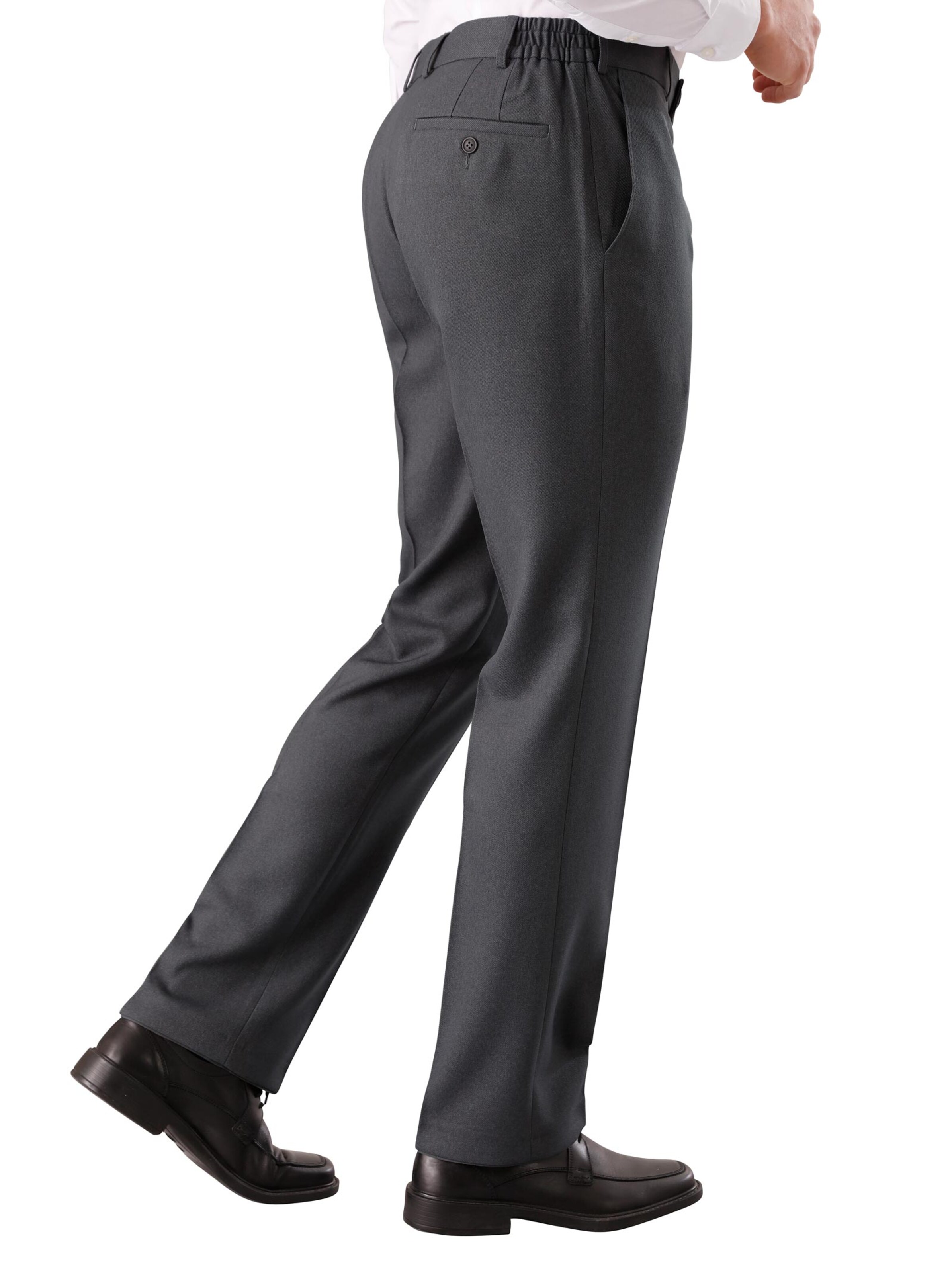 Flanell-Hose - grau-meliert