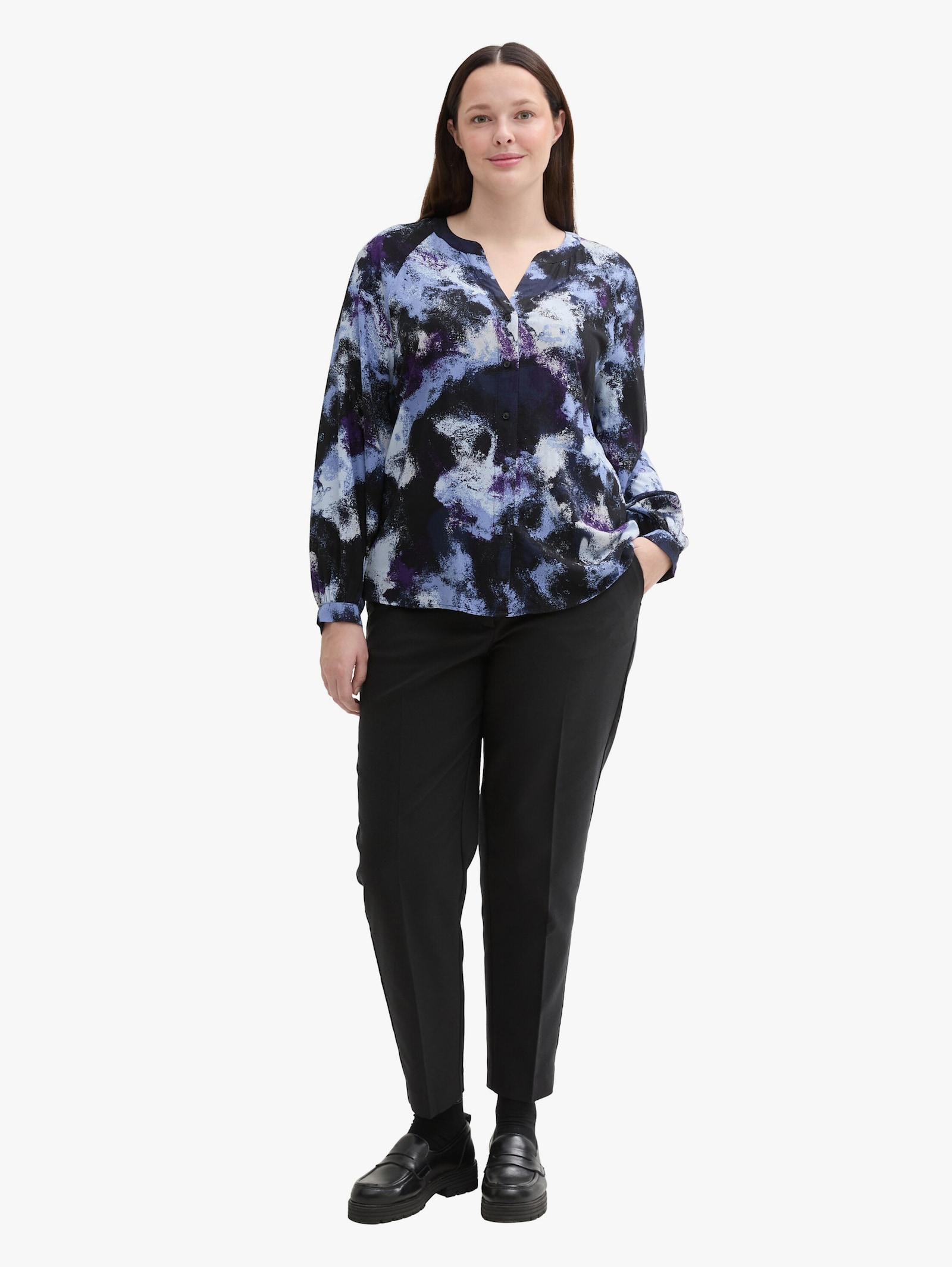 Langarmbluse - artistic watercolor design