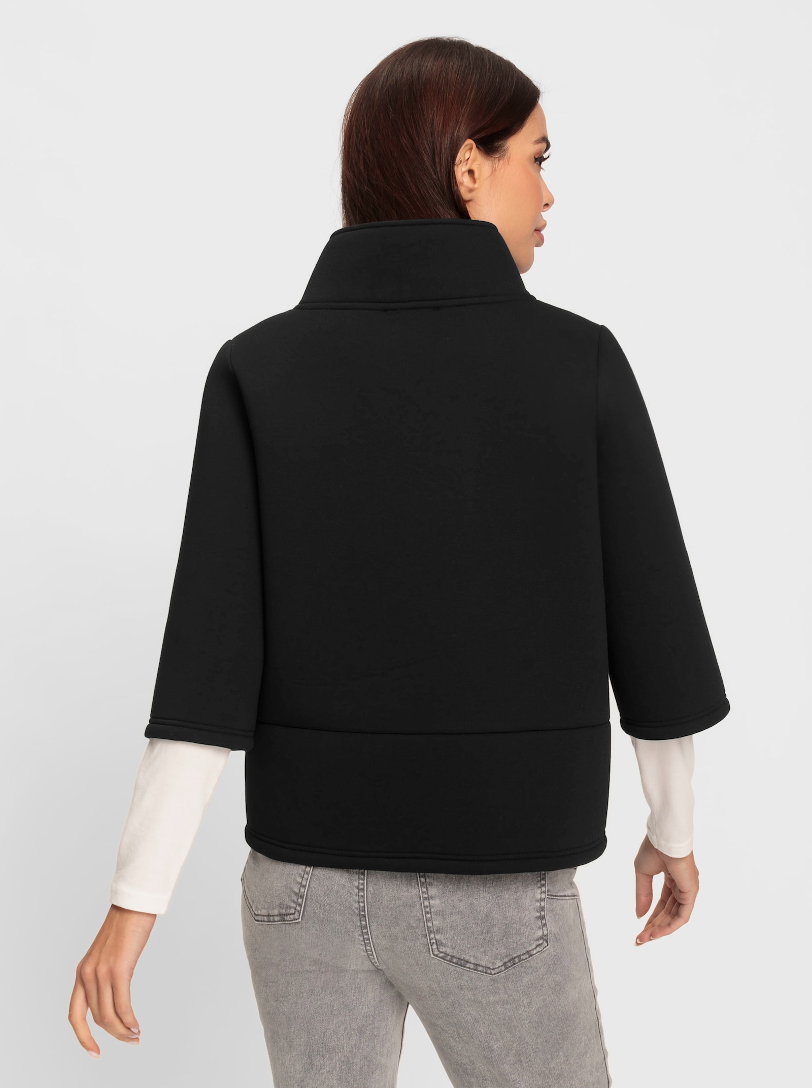 heine Sweatjacke in Neopren-Optik - schwarz