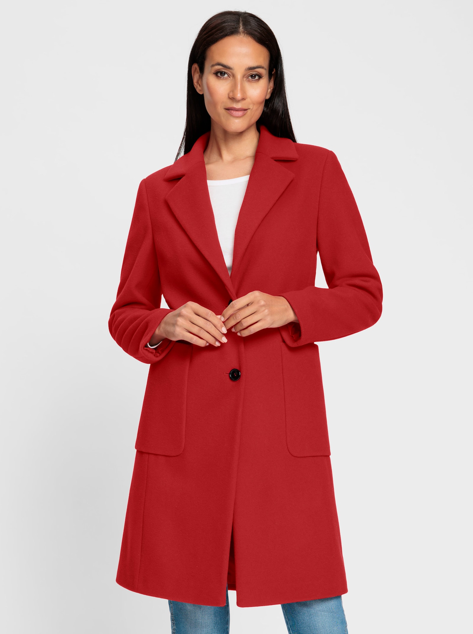 heine Manteau court, grandes poches - rouge