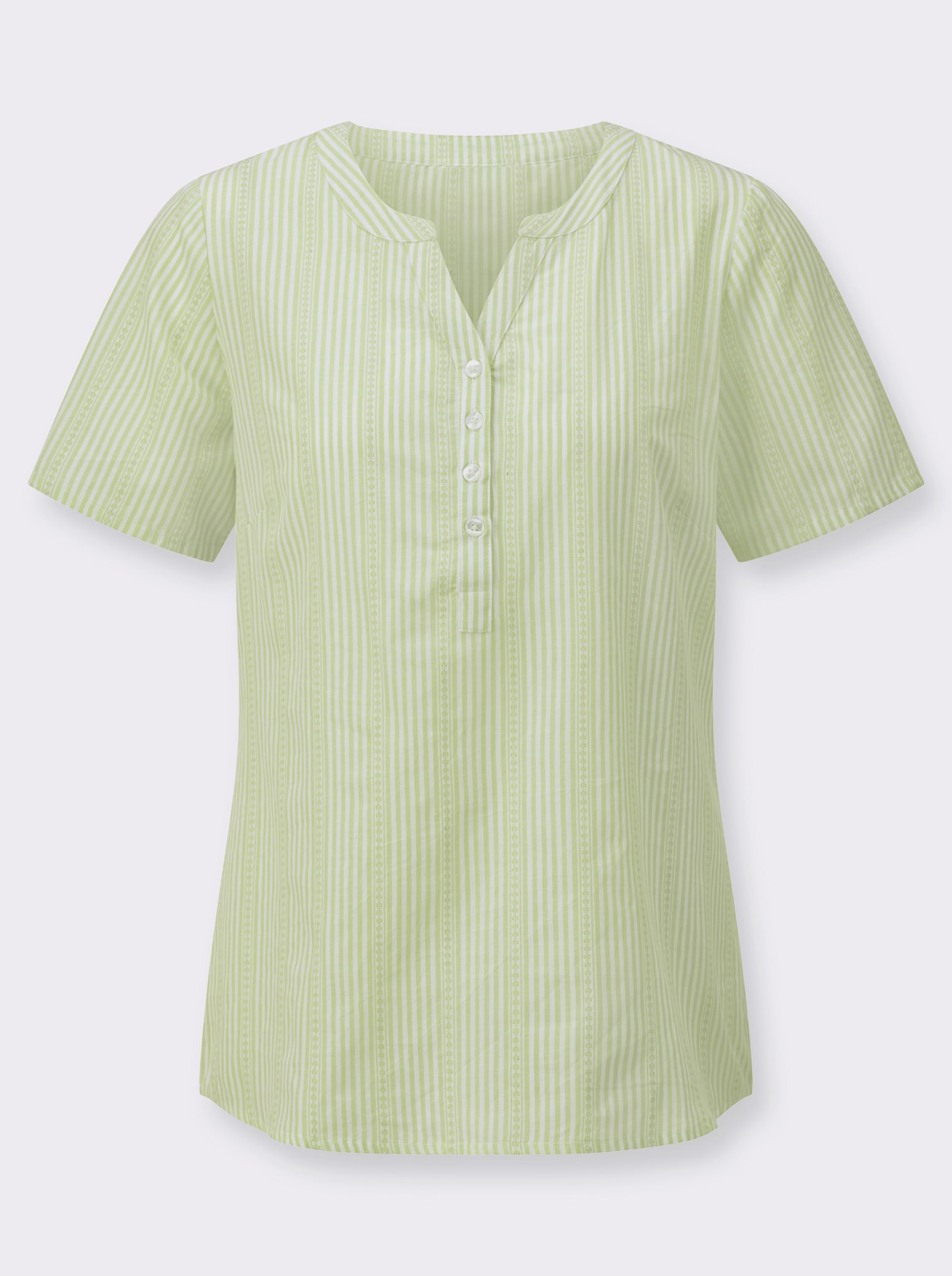 Gestreifte Bluse in Schlupfform - pistazie-gestreift