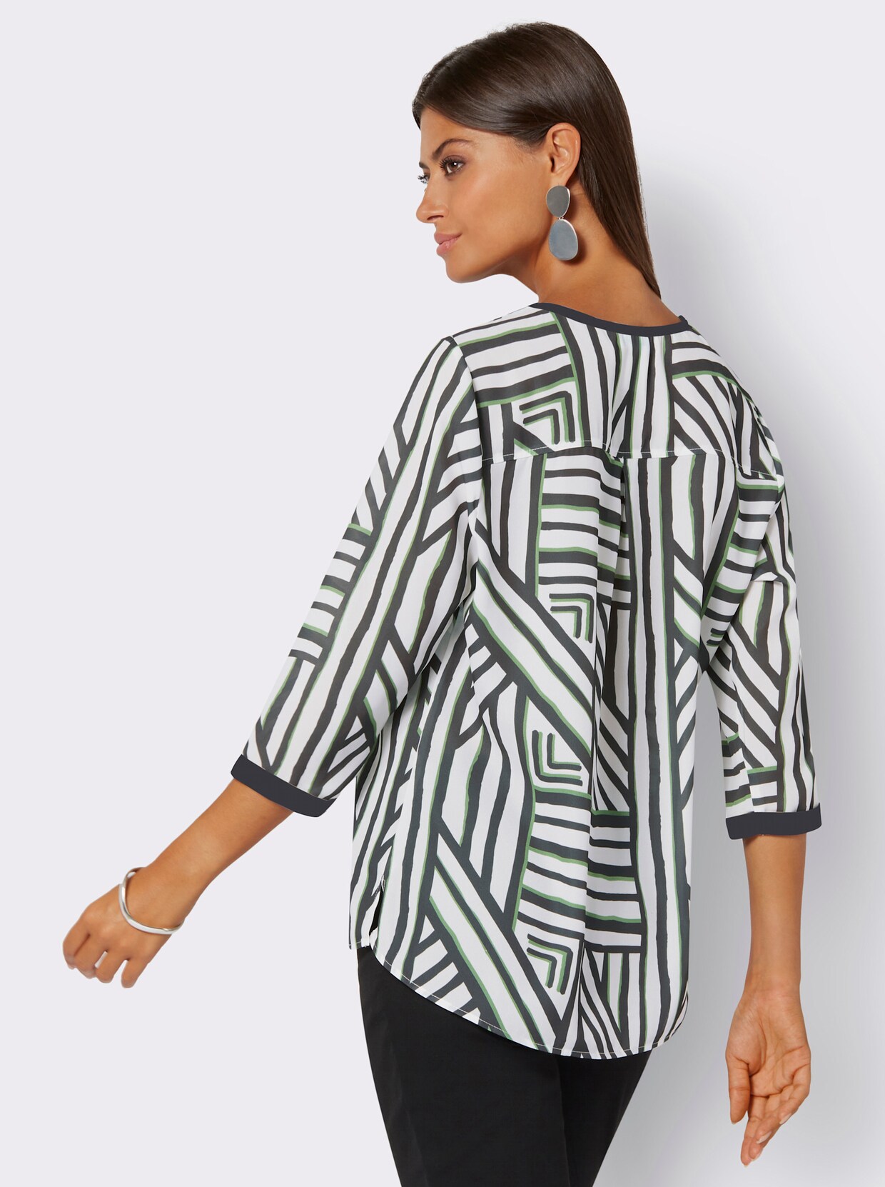 Blouse met print - wit/zwart geprint