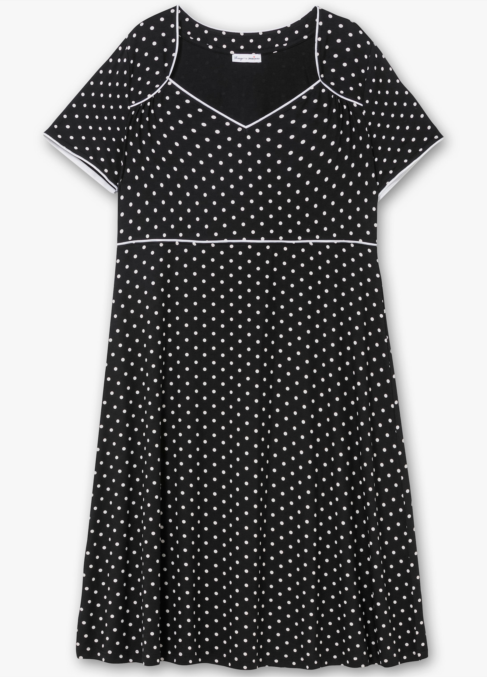 sheego by Joe Browns Jerseykleid mit Punktedruck - schwarz-gemustert