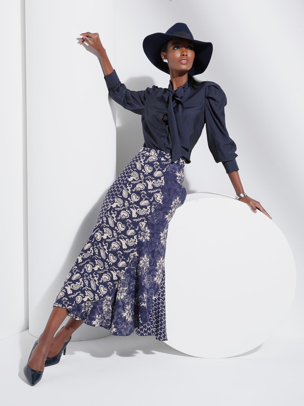 Strikblouse - donkerblauw