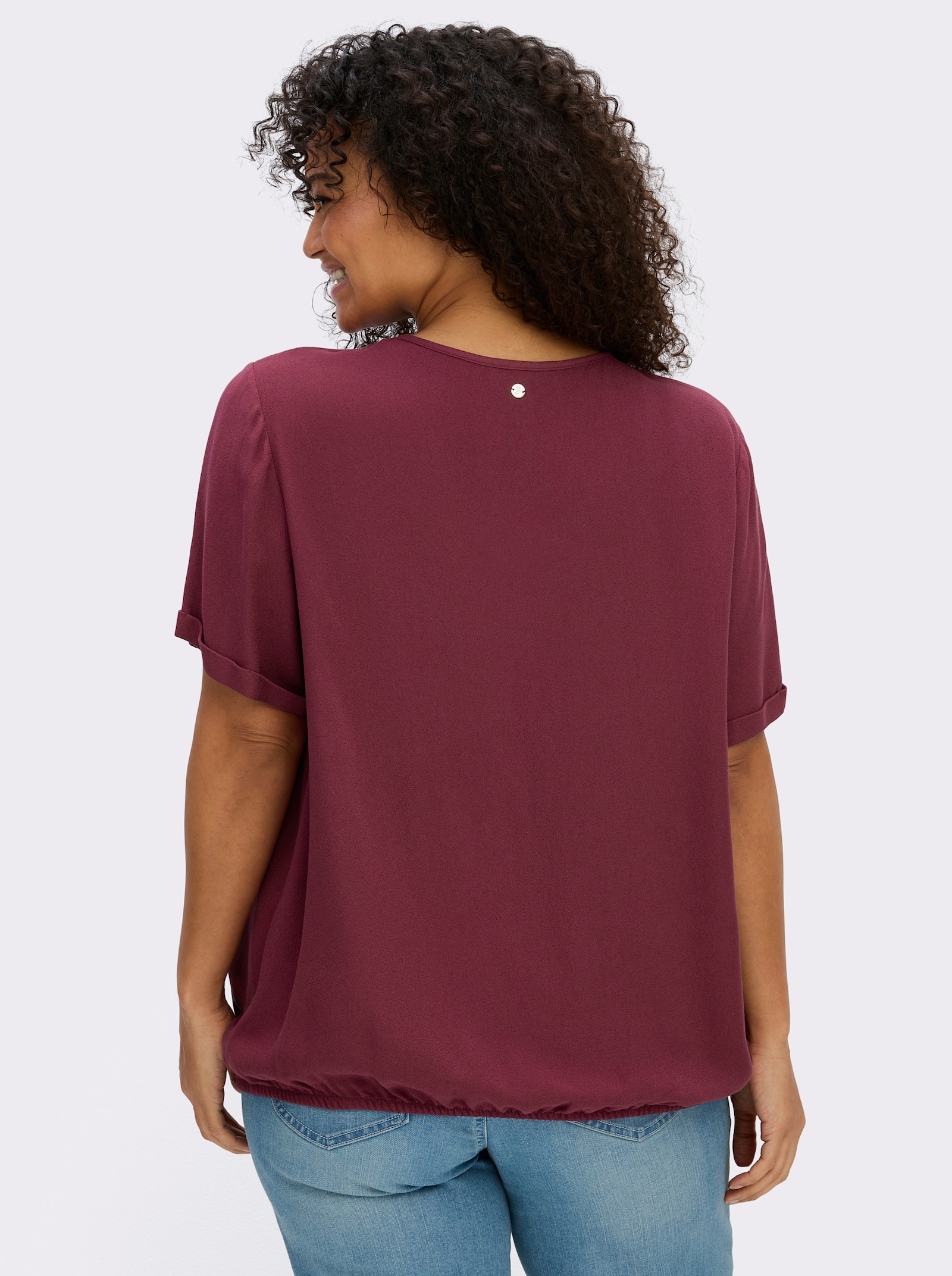 sheego Tunika mit verlängerten Halbärmeln - bordeaux