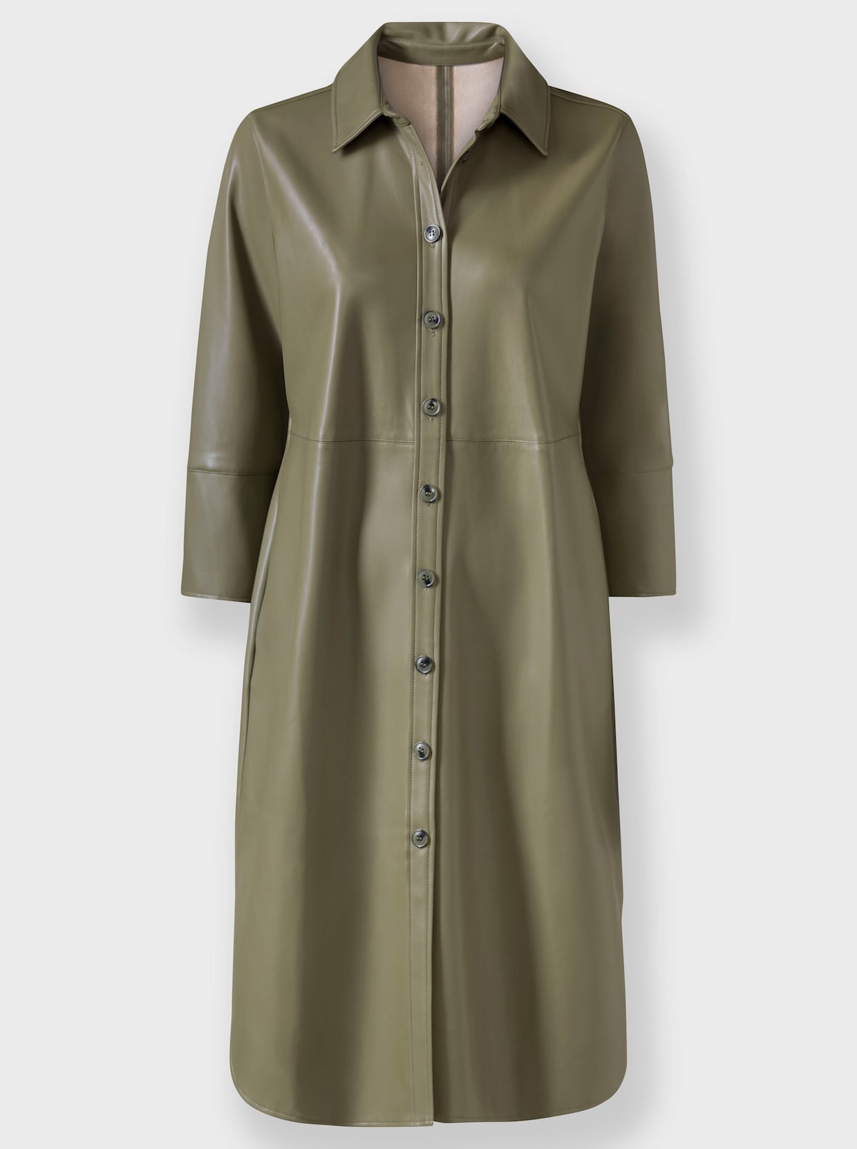 heine Lederimitat-Kleid - khaki