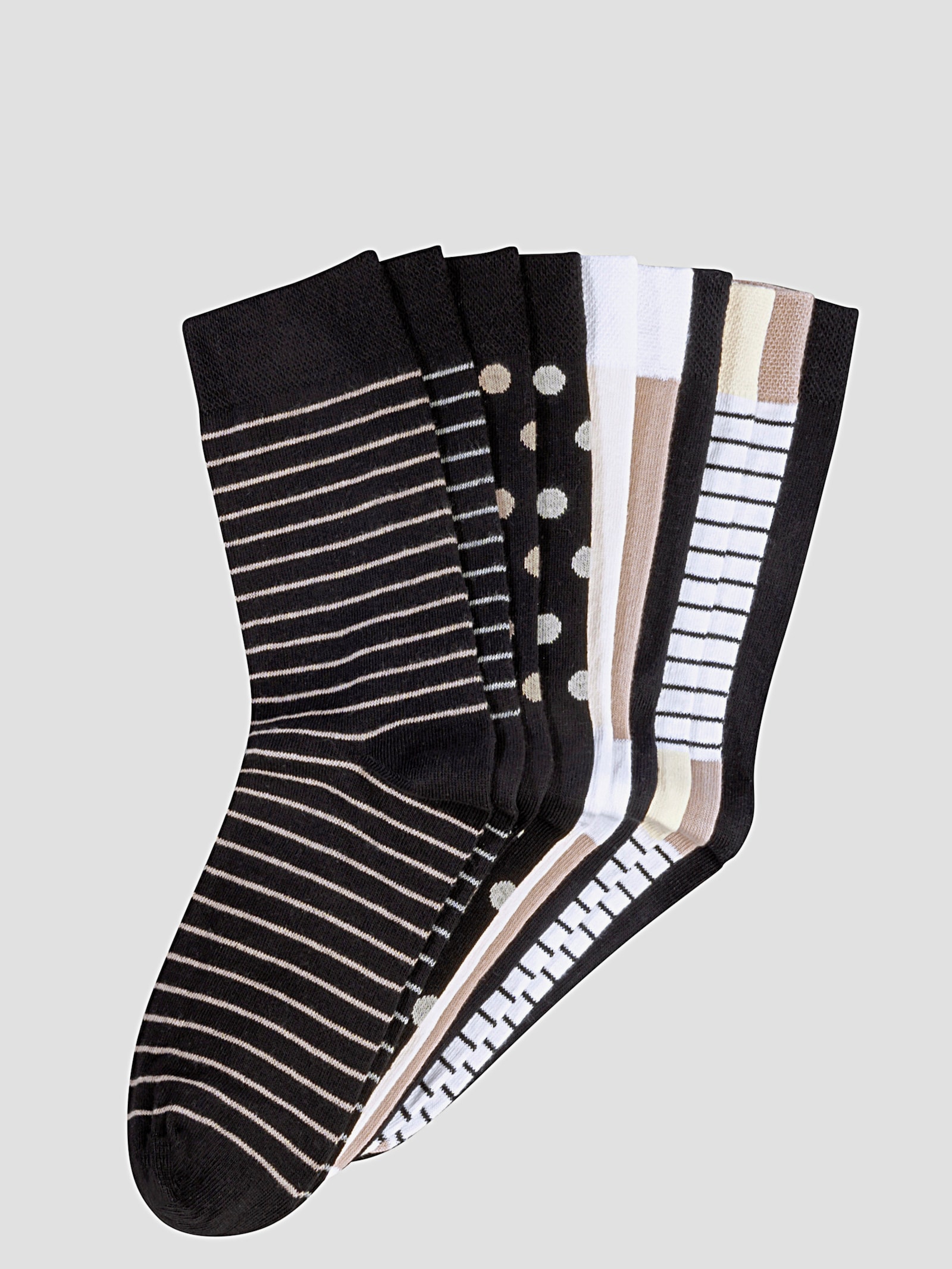 wäschepur Socken - schwarz-elfenbein