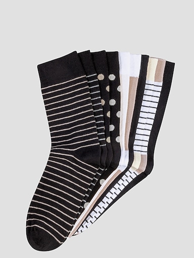 wäschepur Socken - schwarz-elfenbein