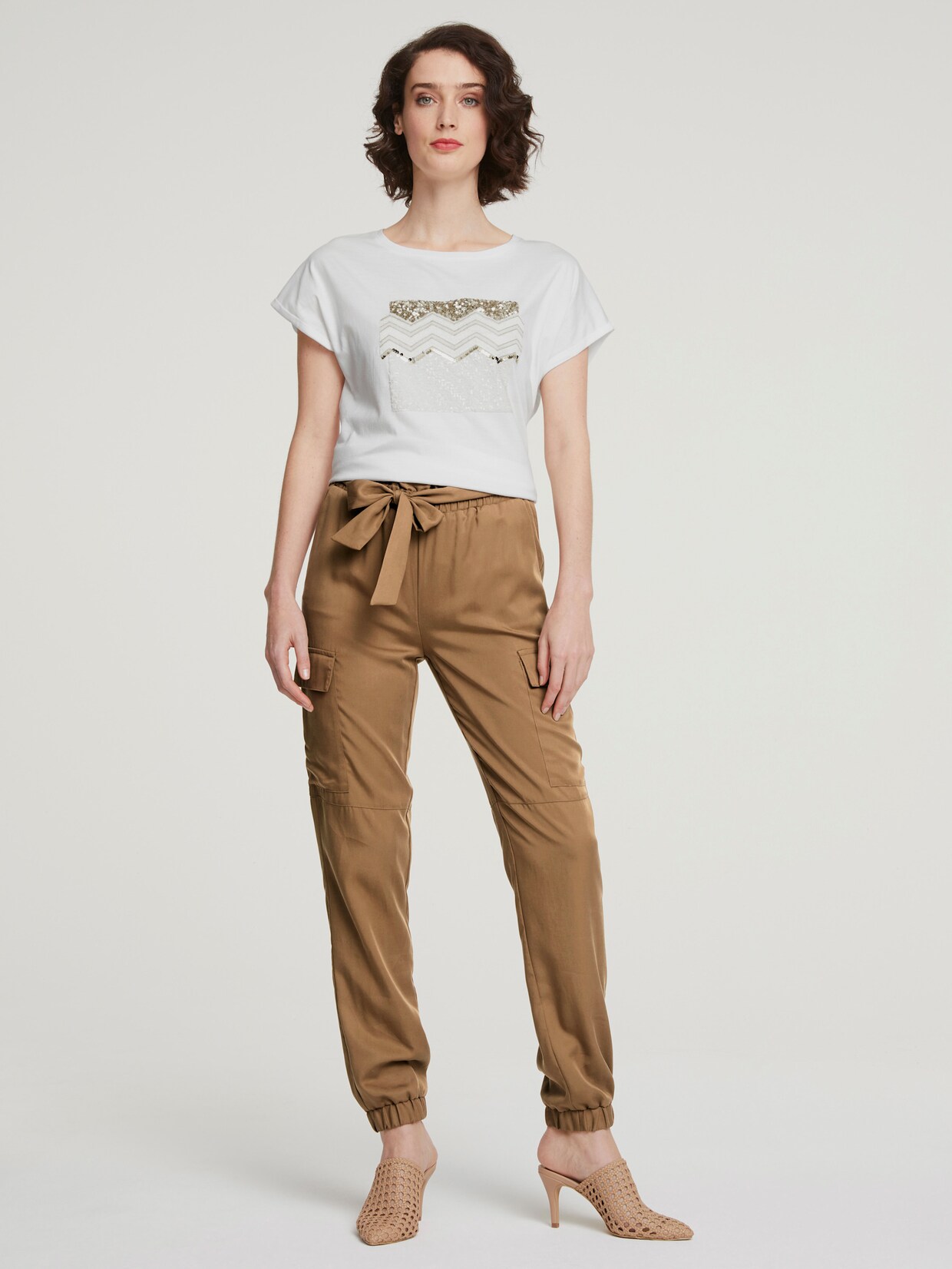 heine Rundhals-Shirts - offwhite